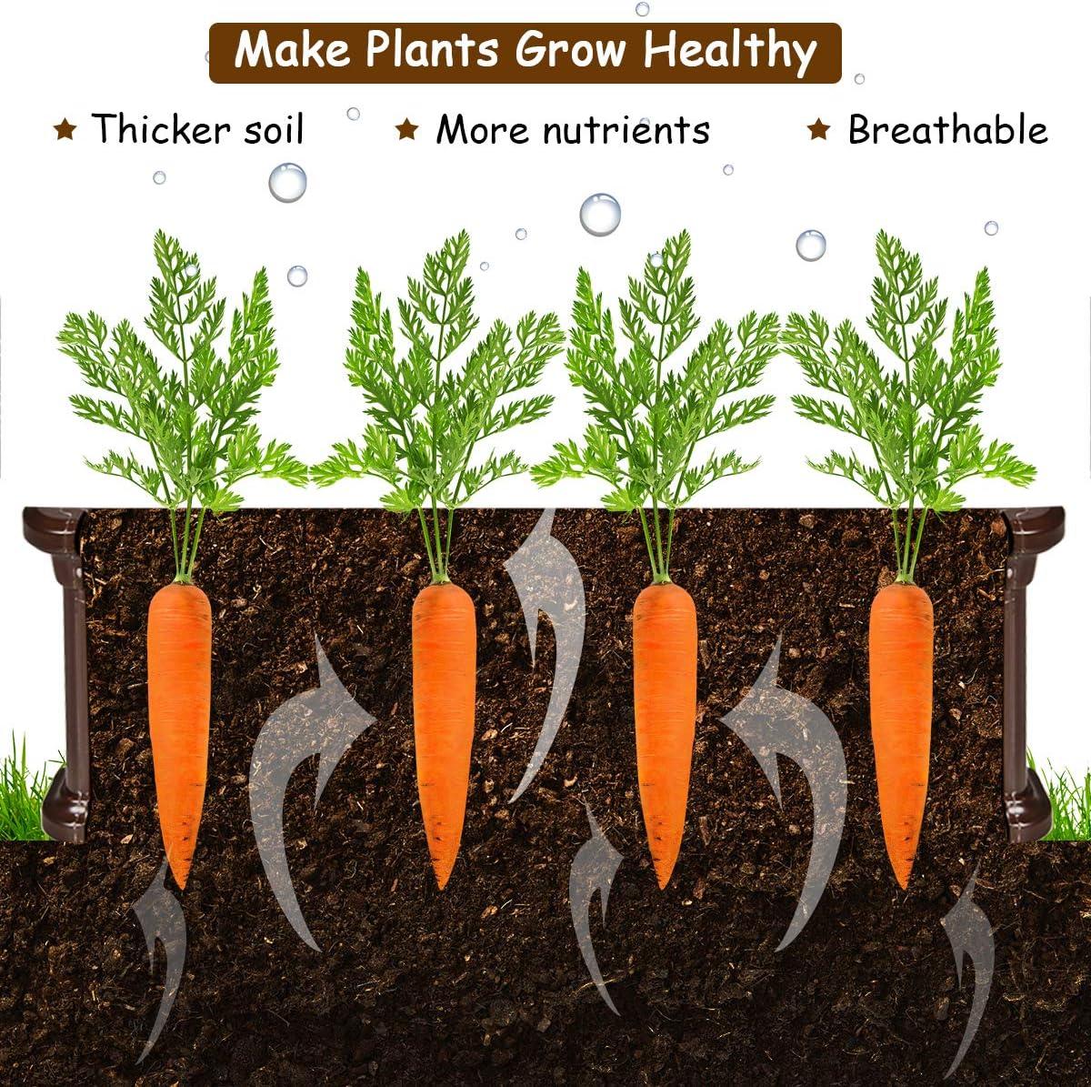 image:imageGiantex 2 Pcs Plant Raised Bed Planter for Vegetables Flower Outdoor Garden Plant Box Patio Backyard Easy Assembly 48Lx24Wx12H Brown