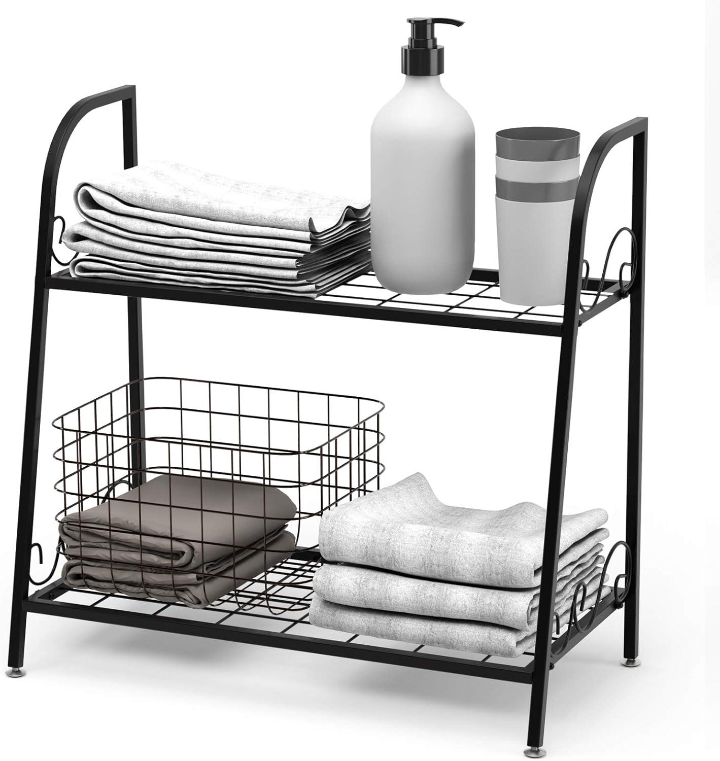 image:imageGiantex 2 Tier Metal Plant Stand Indoor Outdoor Plant Shelf Flower Rack Display Shelf Flower Pots Holder with Adjustable Feet for Garden Balcony Living Room 2tier 25 x 12 x 2452tier 25 x 12 x 245