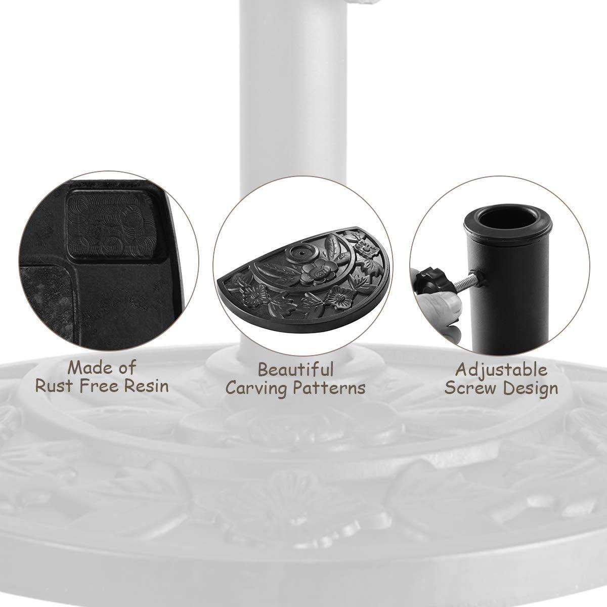 image:imageGiantex 20 Outdoor Patio Half Round Umbrella Base Stand Black W 9Ft Half Round Umbrella Stand