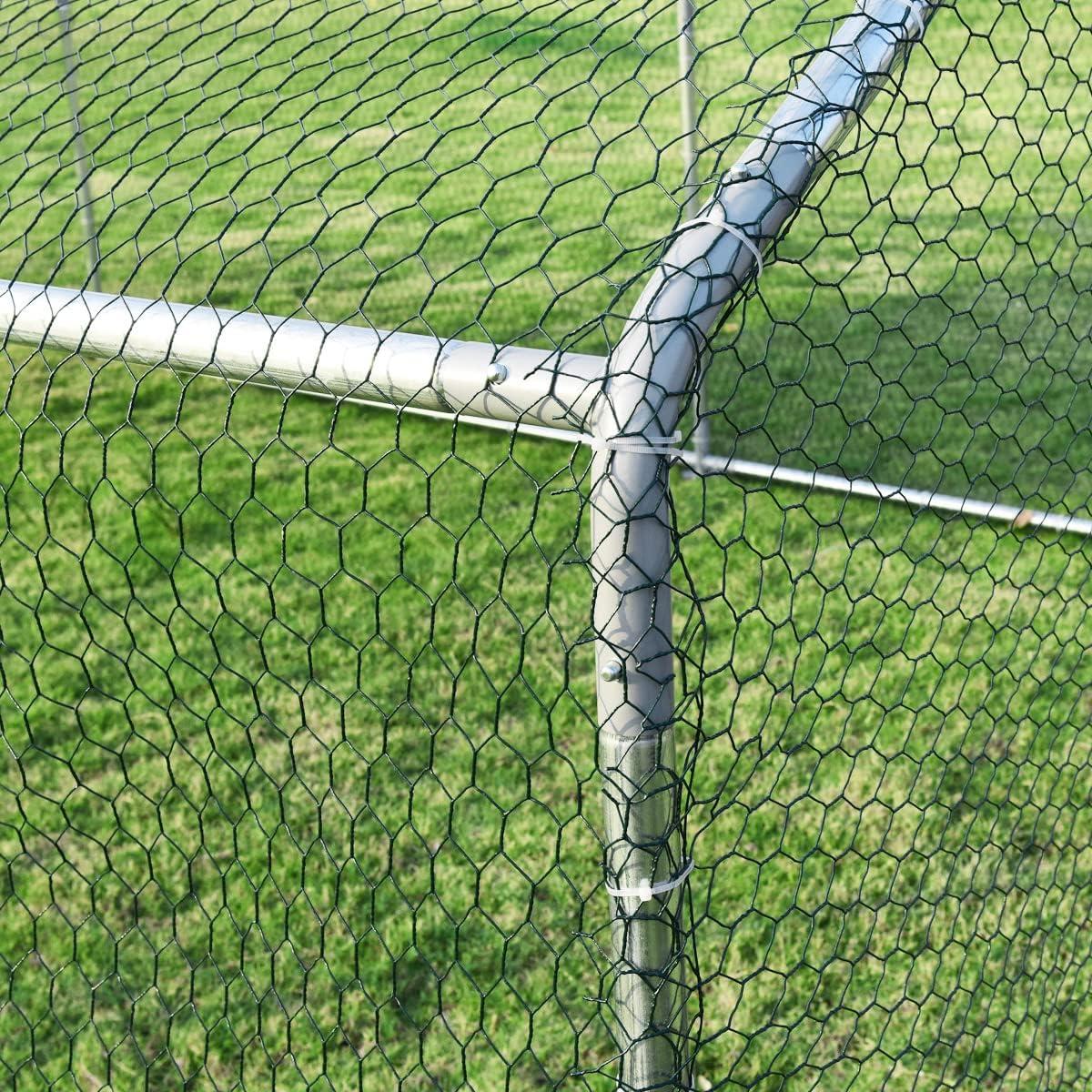 image:imageGiantex 23ft Large Metal Chicken Coop Walkin Chicken Run Poultry Cage Waterproof SunProof Cover Galvanized Steel Frame Hen Duck Rabbit House Outdoor Farm Yard 23 x 66 ft Half SpireSpire