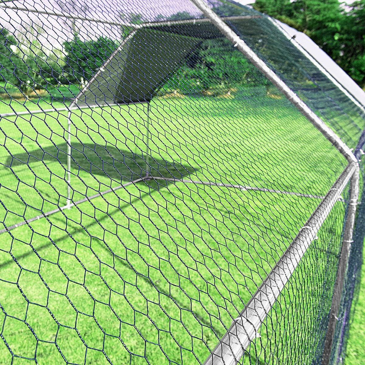 image:imageGiantex 23ft Large Metal Chicken Coop Walkin Chicken Run Poultry Cage Waterproof SunProof Cover Galvanized Steel Frame Hen Duck Rabbit House Outdoor Farm Yard 23 x 66 ft Half SpireFlat