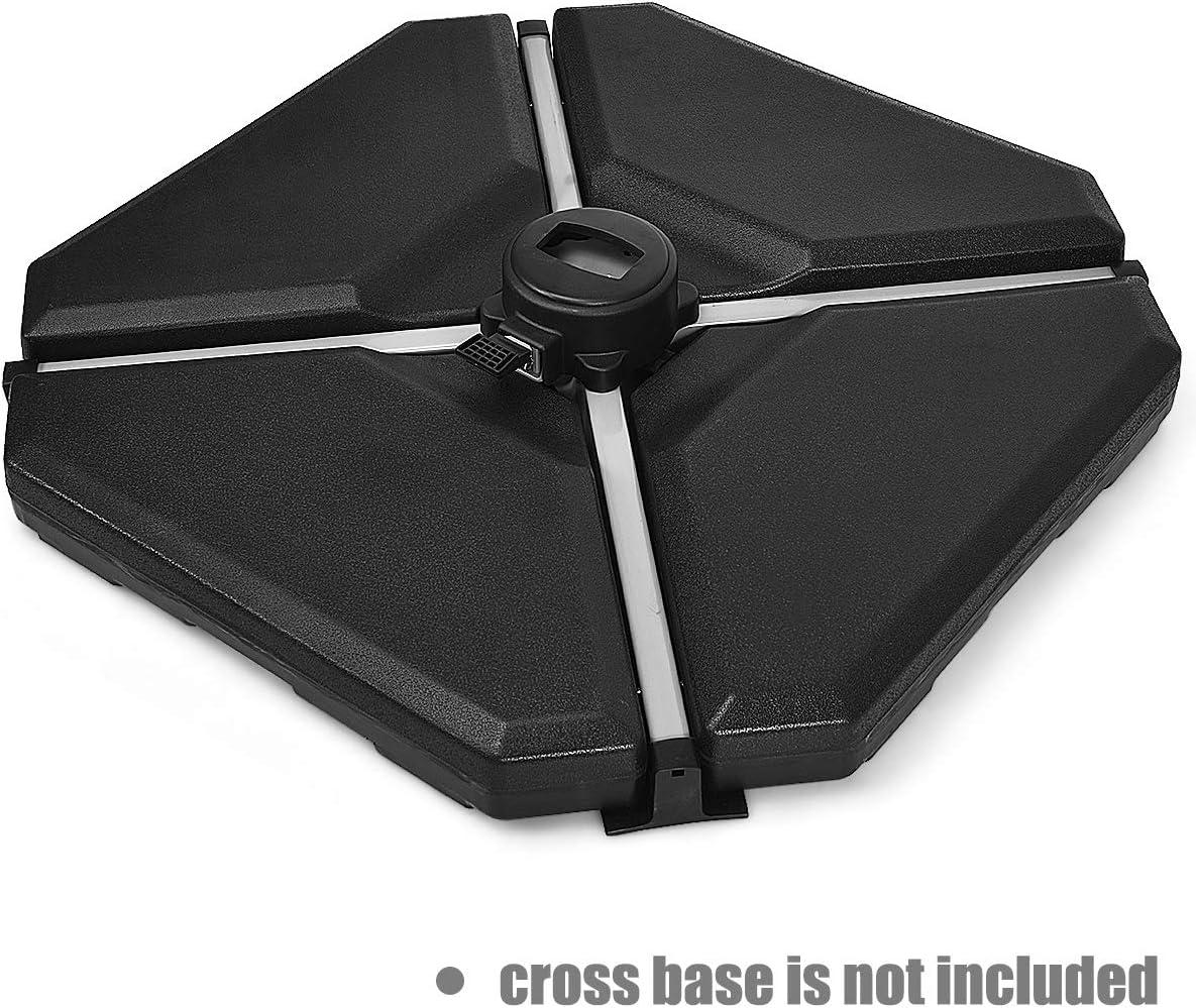 image:imageGiantex 284 lbs Fillable Offset Patio Umbrella Base 4PCS Umbrella Stand Water Sand Weight for Cantilever Umbrella 4 Connecting Pins EasyFilling Spouts Outdoor Market Umbrella Holder for Garden1950 Pounds