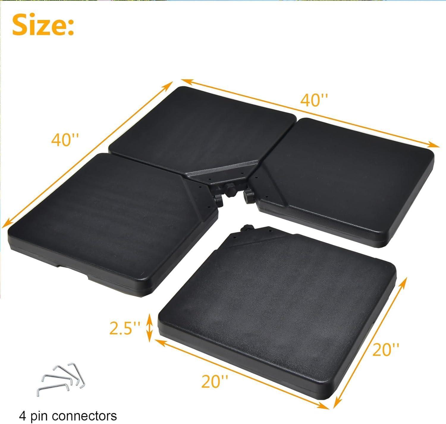 image:imageGiantex 284 lbs Fillable Offset Patio Umbrella Base 4PCS Umbrella Stand Water Sand Weight for Cantilever Umbrella 4 Connecting Pins EasyFilling Spouts Outdoor Market Umbrella Holder for Garden2200 Pounds