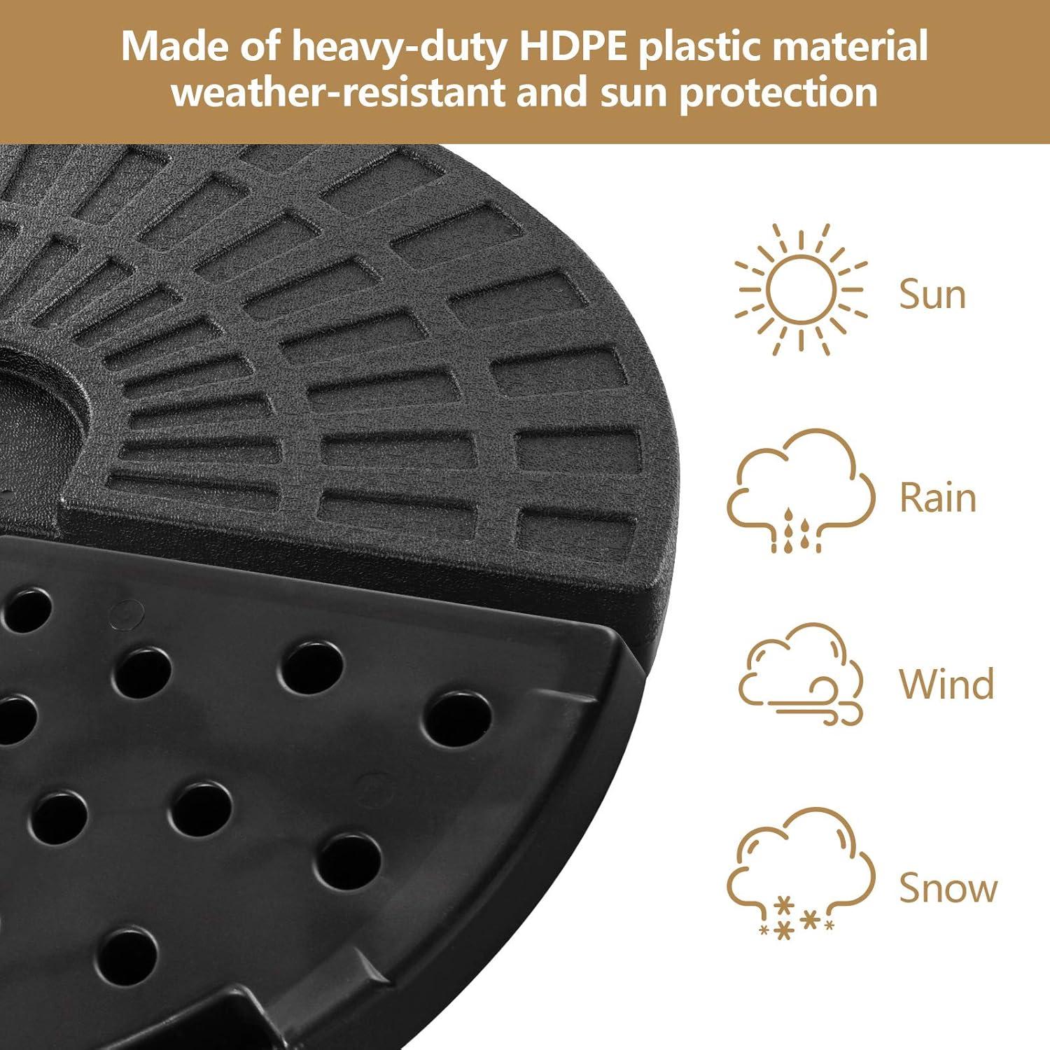 image:imageGiantex 284 lbs Fillable Offset Patio Umbrella Base 4PCS Umbrella Stand Water Sand Weight for Cantilever Umbrella 4 Connecting Pins EasyFilling Spouts Outdoor Market Umbrella Holder for Garden2030 Pounds