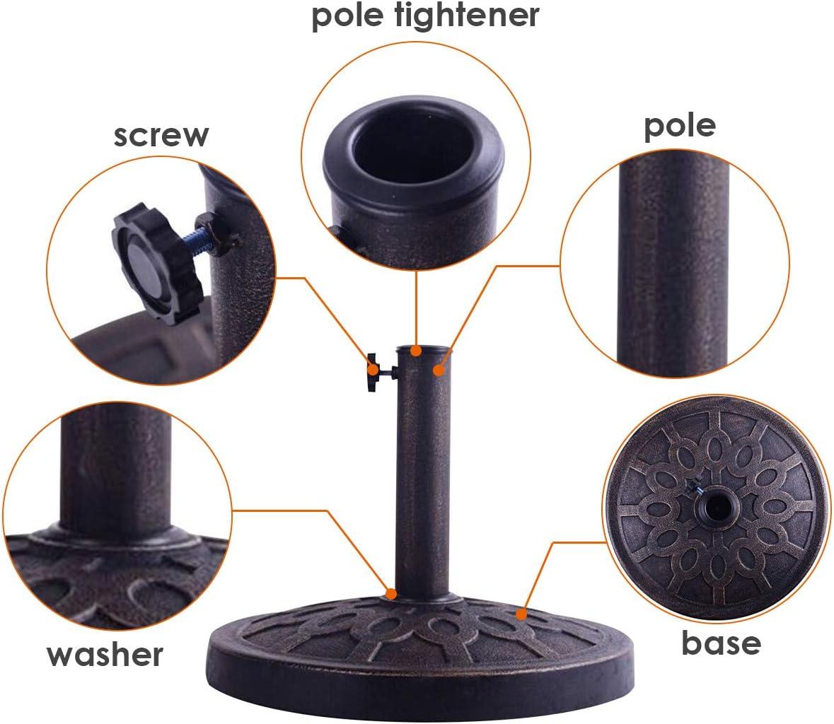 image:imageGiantex 30lbs Patio Market Umbrella Base Heavy Duty Outdoor Stand Cast Iron Umbrella Holder for Garden Beach Classic Round Umbrella Standing Deck Porch