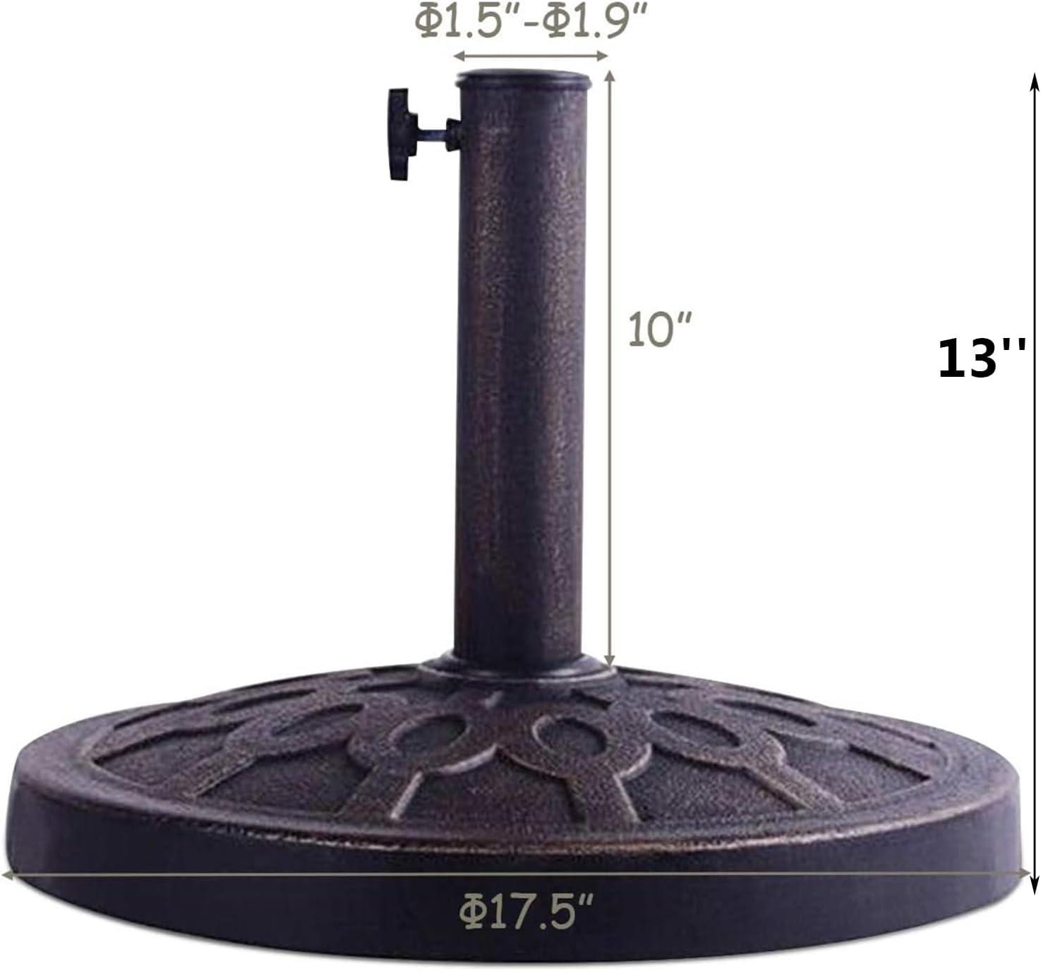 image:imageGiantex 30lbs Patio Market Umbrella Base Heavy Duty Outdoor Stand Cast Iron Umbrella Holder for Garden Beach Classic Round Umbrella Standing Deck Porch