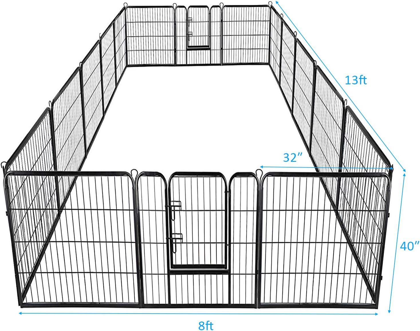 image:imageGiantex 40 168 Panel Pet Playpen with Door Foldable Dog Exercise Pen Portable FreeStanding Cat Fence for Outdoor amp Outdoor Metal Dog Puppy Cat Exercise Fence Barrier Kennel 8 Panels 4016 Panels