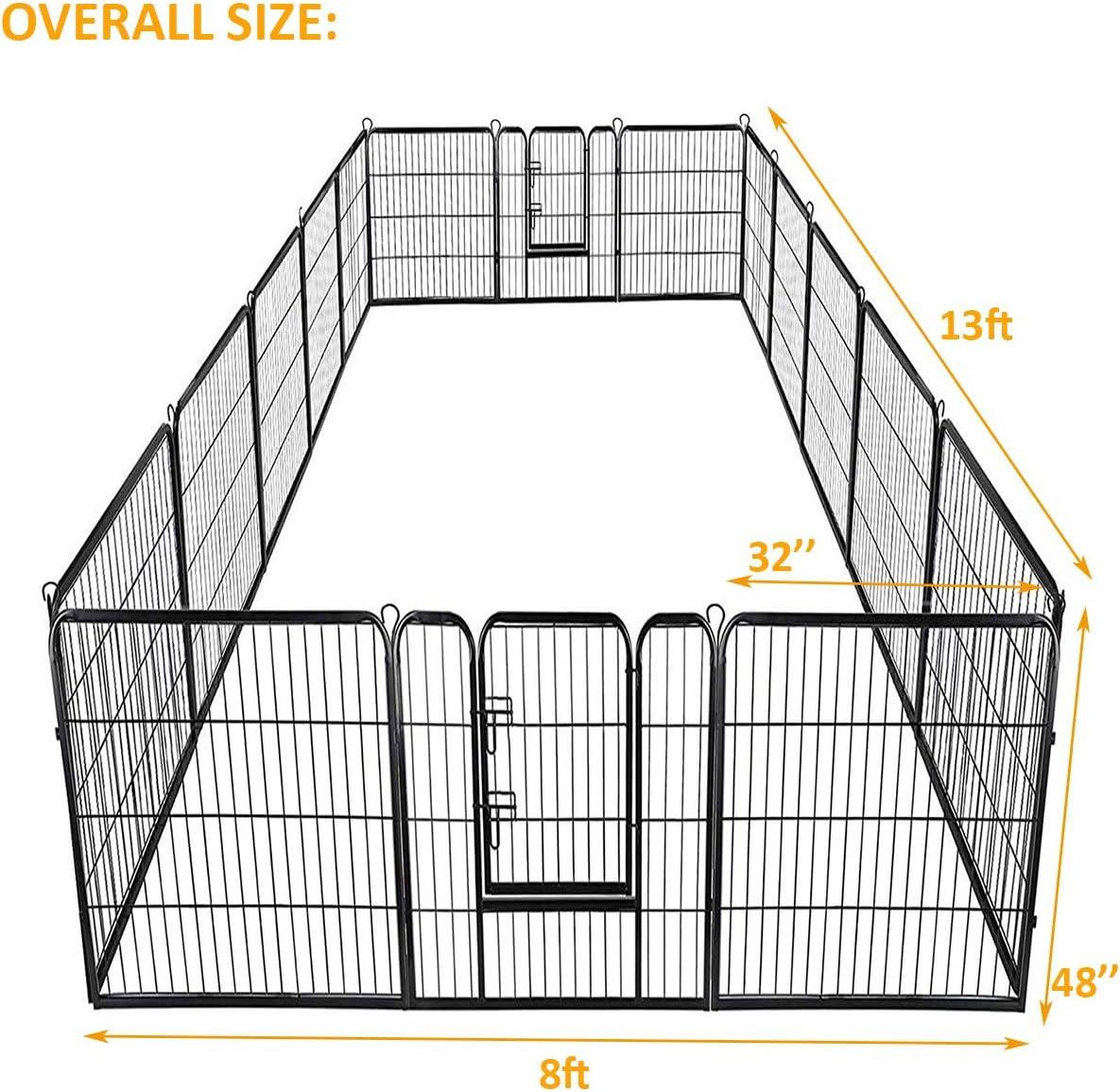 image:imageGiantex 40 168 Panel Pet Playpen with Door Foldable Dog Exercise Pen Portable FreeStanding Cat Fence for Outdoor amp Outdoor Metal Dog Puppy Cat Exercise Fence Barrier Kennel 8 Panels 4016 Panels