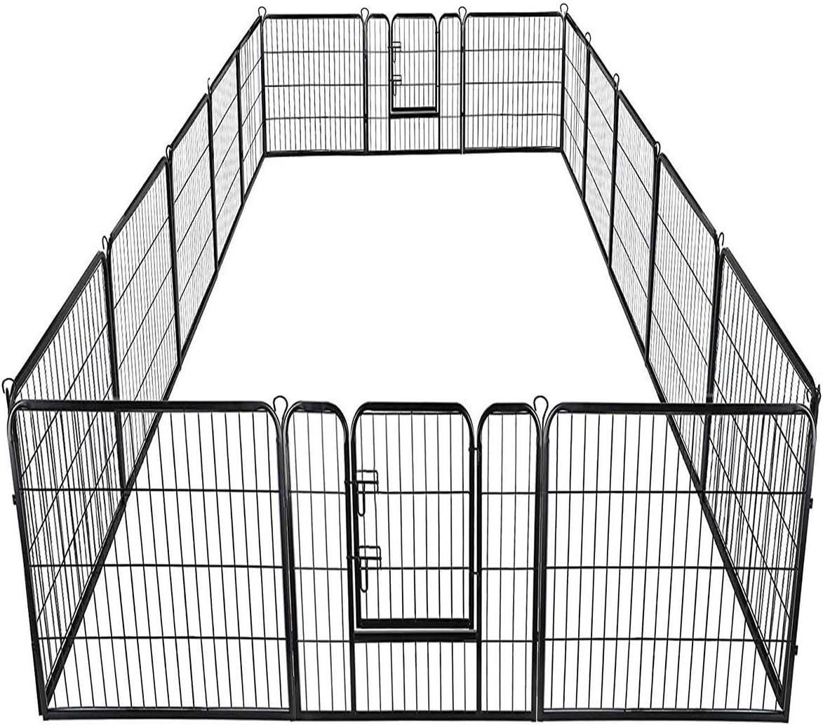 image:imageGiantex 40 168 Panel Pet Playpen with Door Foldable Dog Exercise Pen Portable FreeStanding Cat Fence for Outdoor amp Outdoor Metal Dog Puppy Cat Exercise Fence Barrier Kennel 8 Panels 4016 Panels