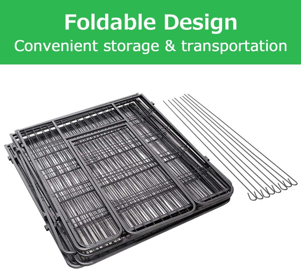 image:imageGiantex 40 inch Dog Fence with Door 168 Panels Dog Playpen for Outside Large Dogs Portable Pet Playpen Fencing Enclosures Heavy Duty Metal Camping Fences for The Yard 16 Panels 40 inch8 Panels
