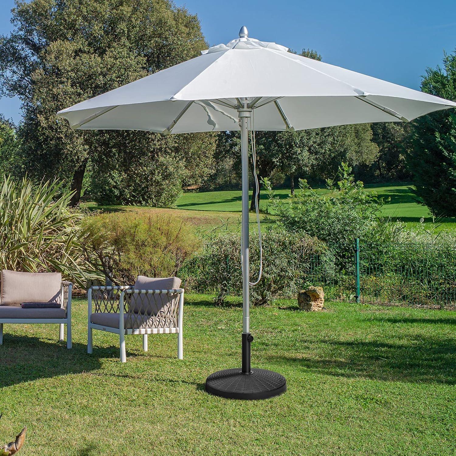 image:imageGiantex 40 lbs Patio Umbrella Base 215 Round Market Umbrella Stand for 1519 Umbrella Poles Heavy Duty Resin Base with Metal Support Holder for Deck Garden Poolside 40 lbs490 Pounds