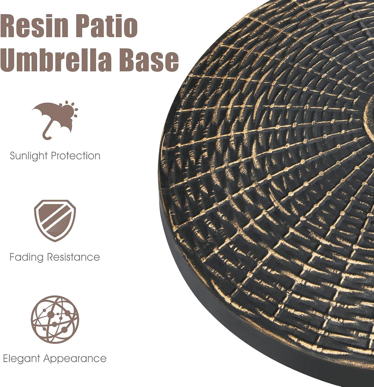 image:imageGiantex 40 lbs Patio Umbrella Base 215 Round Market Umbrella Stand for 1519 Umbrella Poles Heavy Duty Resin Base with Metal Support Holder for Deck Garden Poolside 40 lbs220 Pounds