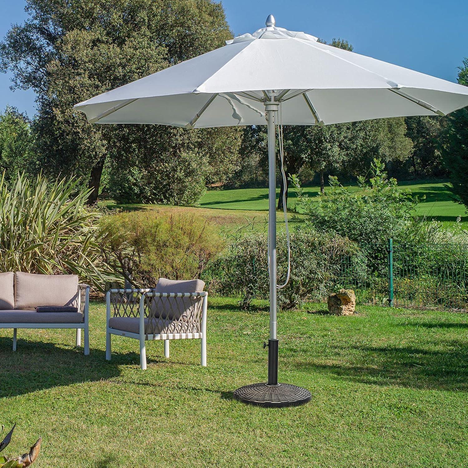 image:imageGiantex 40 lbs Patio Umbrella Base 215 Round Market Umbrella Stand for 1519 Umbrella Poles Heavy Duty Resin Base with Metal Support Holder for Deck Garden Poolside 40 lbs220 Pounds
