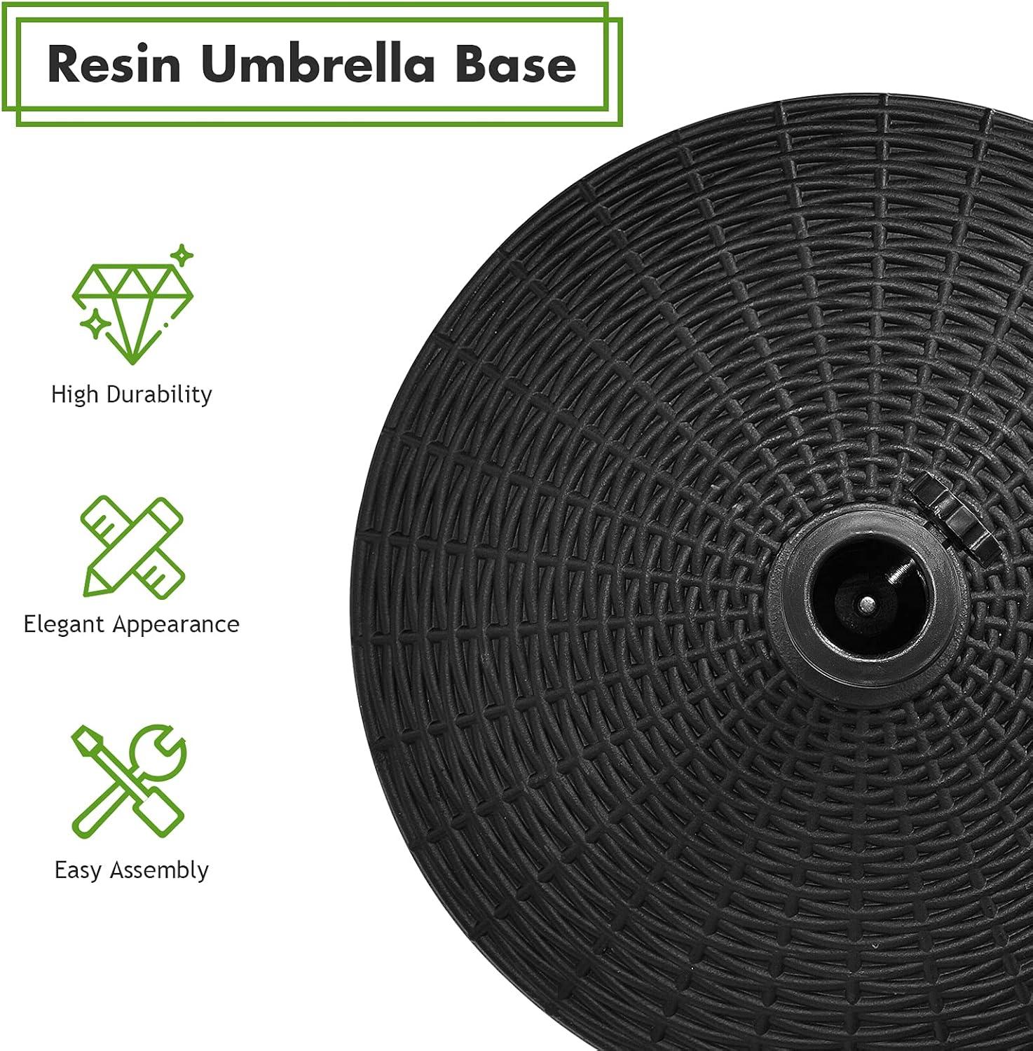 image:imageGiantex 40 lbs Patio Umbrella Base 215 Round Market Umbrella Stand for 1519 Umbrella Poles Heavy Duty Resin Base with Metal Support Holder for Deck Garden Poolside 40 lbs490 Pounds