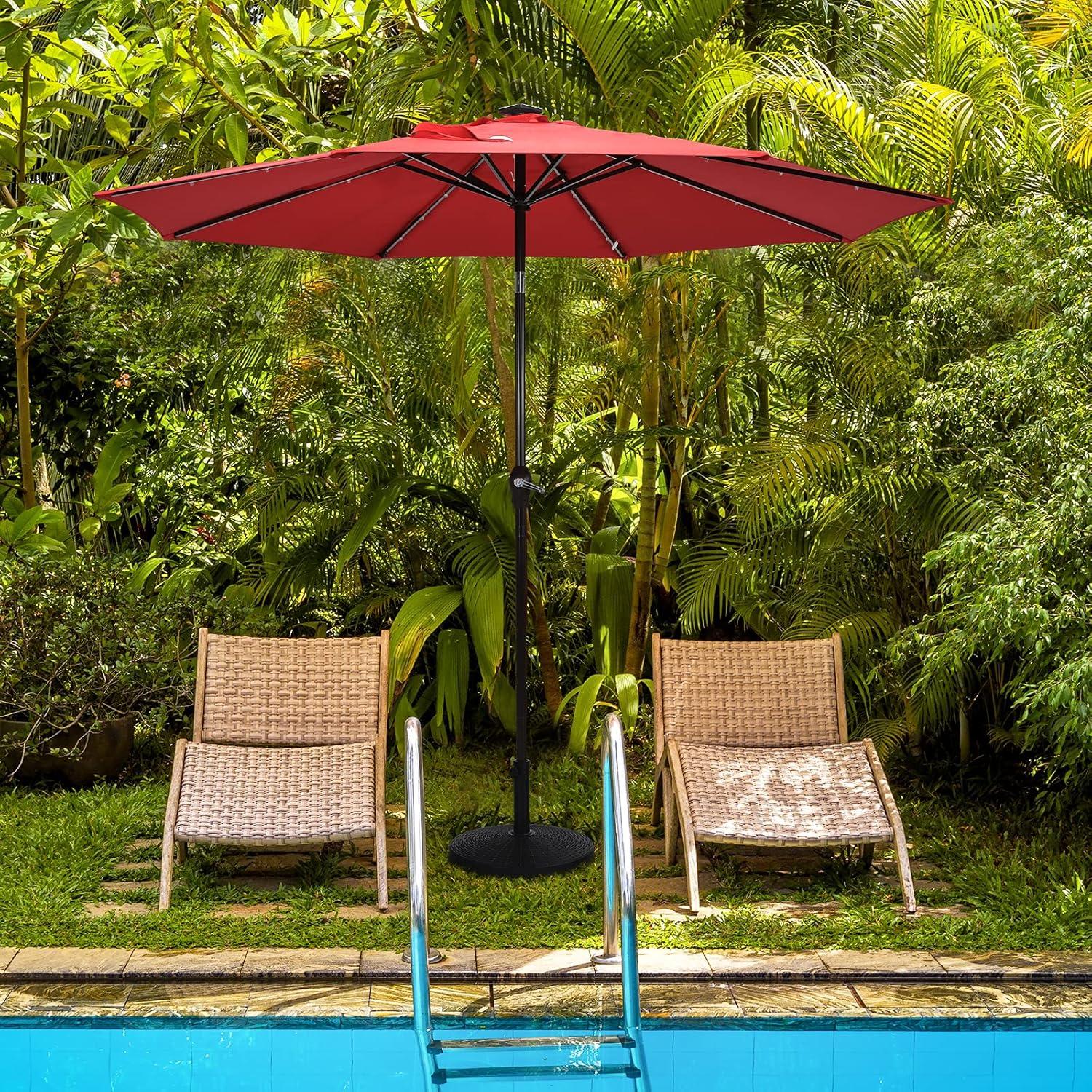 image:imageGiantex 40 lbs Patio Umbrella Base 215 Round Market Umbrella Stand for 1519 Umbrella Poles Heavy Duty Resin Base with Metal Support Holder for Deck Garden Poolside 40 lbs490 Pounds
