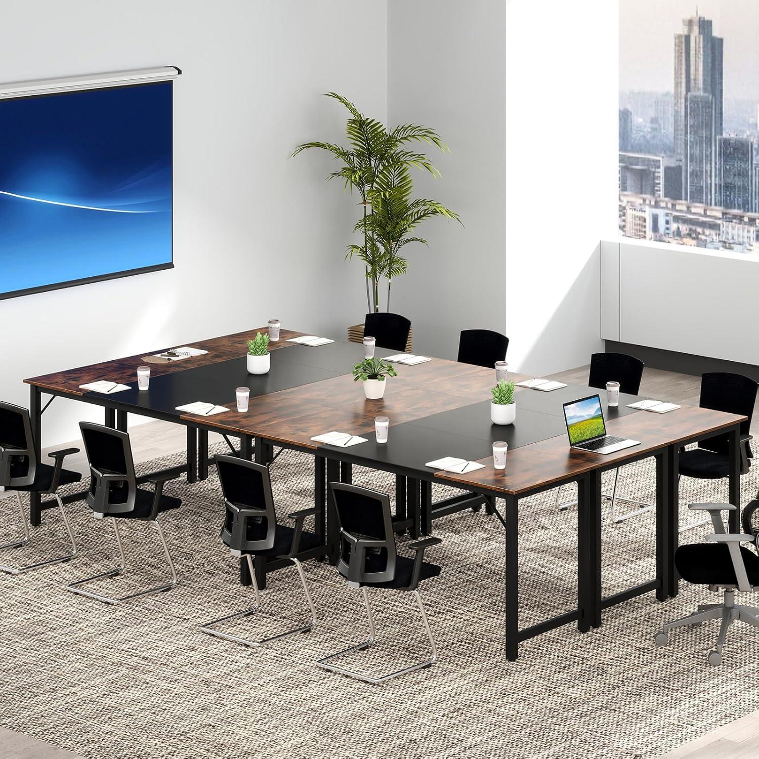 image:imageGiantex 40Inch White Computer Desk Home Office Desk with HeavyDuty Metal Frame Modern Simple Gaming Table PC Workstation Versatile Small Desk for Bedroom Small SpacesRustic Brown Black