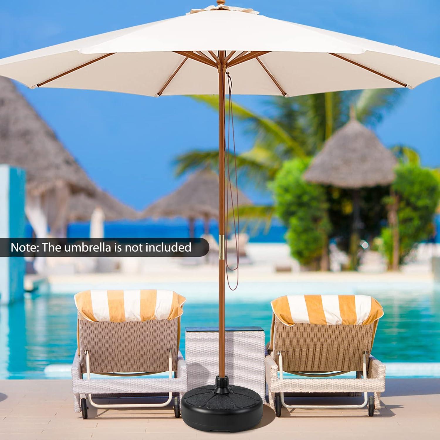 image:imageGiantex 40lbs Fillable Umbrella Base Water and Sand Filled Umbrella Stand Fits 15 Patio Umbrella Pole Round HDPE Weighted Market Table Umbrella Holder for Outdoor Deck Garden 145 inch