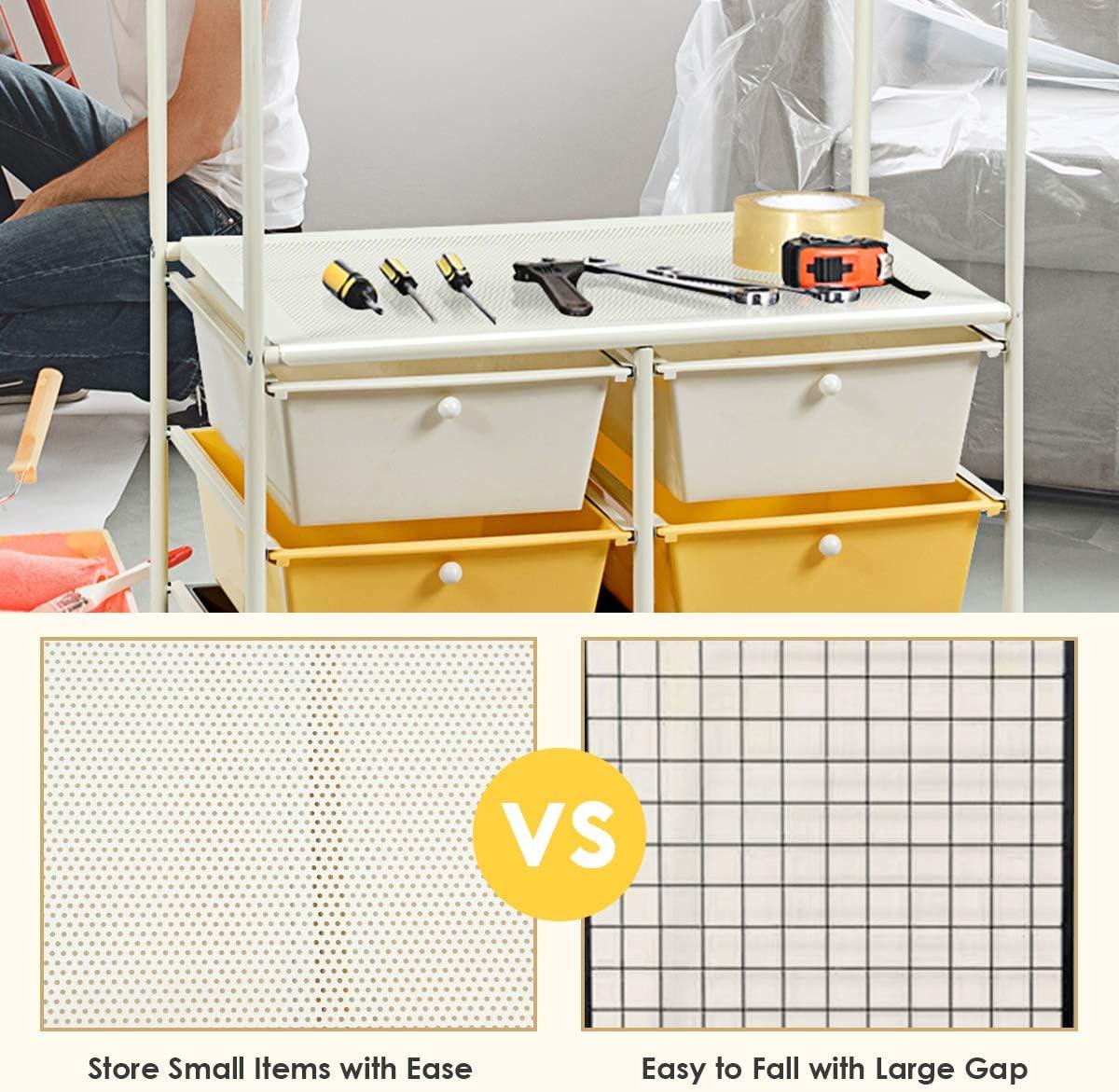 image:imageGiantex 6 Drawer Storage Cart Office School Organizer Cart Rolling Drawer Cart for Tools Scrapbook Paper or Bathroom Storage Shelf Beige Yellow amp Black
