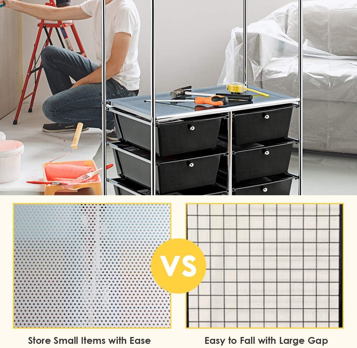 image:imageGiantex 6 Drawer Storage Cart Office School Organizer Cart Rolling Drawer Cart for Tools Scrapbook Paper or Bathroom Storage Shelf Black
