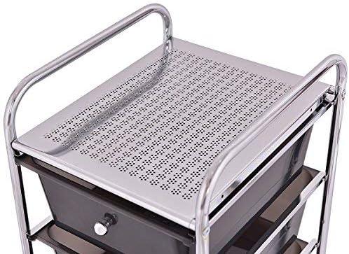image:imageGiantex 6 Storage Drawer Cart Rolling Organizer Cart for Tools Scrapbook Paper Home Office School Multipurpose Mobile Utility Cart Beige amp YellowBlack