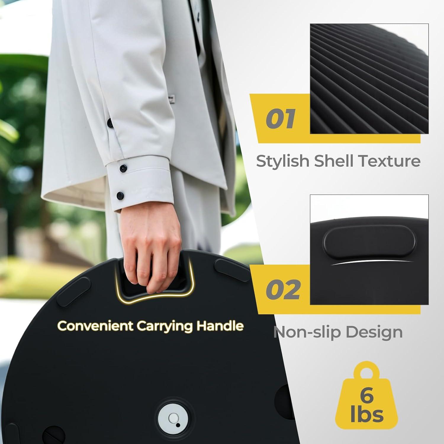 image:imageGiantex 75lbs Fillable Umbrella Base 20 inch Water and Sand Filled Umbrella Stand Fit 1519 Umbrella Pole HDPE Weighted Market Table Umbrella Holder for Outdoor Deck Garden Poolside550 Pounds