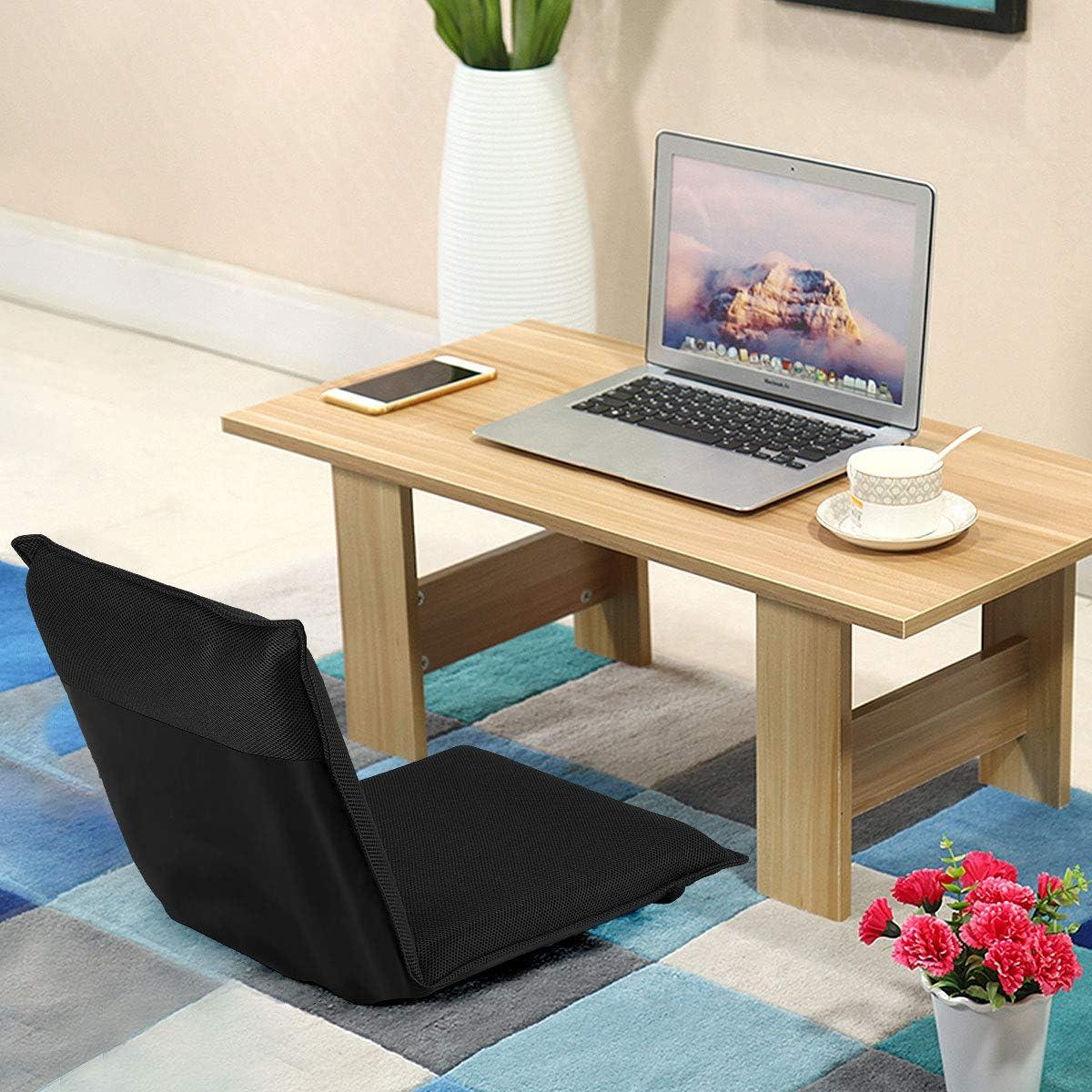 image:imageGiantex Adjustable Mesh Floor Sofa Chair 6Position MultiAngle Padded Floor Chair Cushioned Back Support Versatile Video Game Chairs for Meditation Seminars Reading TV Watching or GamingBlack