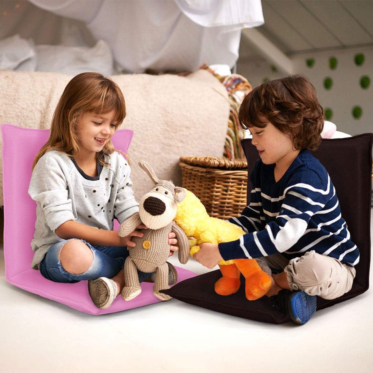 image:imageGiantex Adjustable Mesh Floor Sofa Chair 6Position MultiAngle Padded Floor Chair Cushioned Back Support Versatile Video Game Chairs for Meditation Seminars Reading TV Watching or GamingCoffee