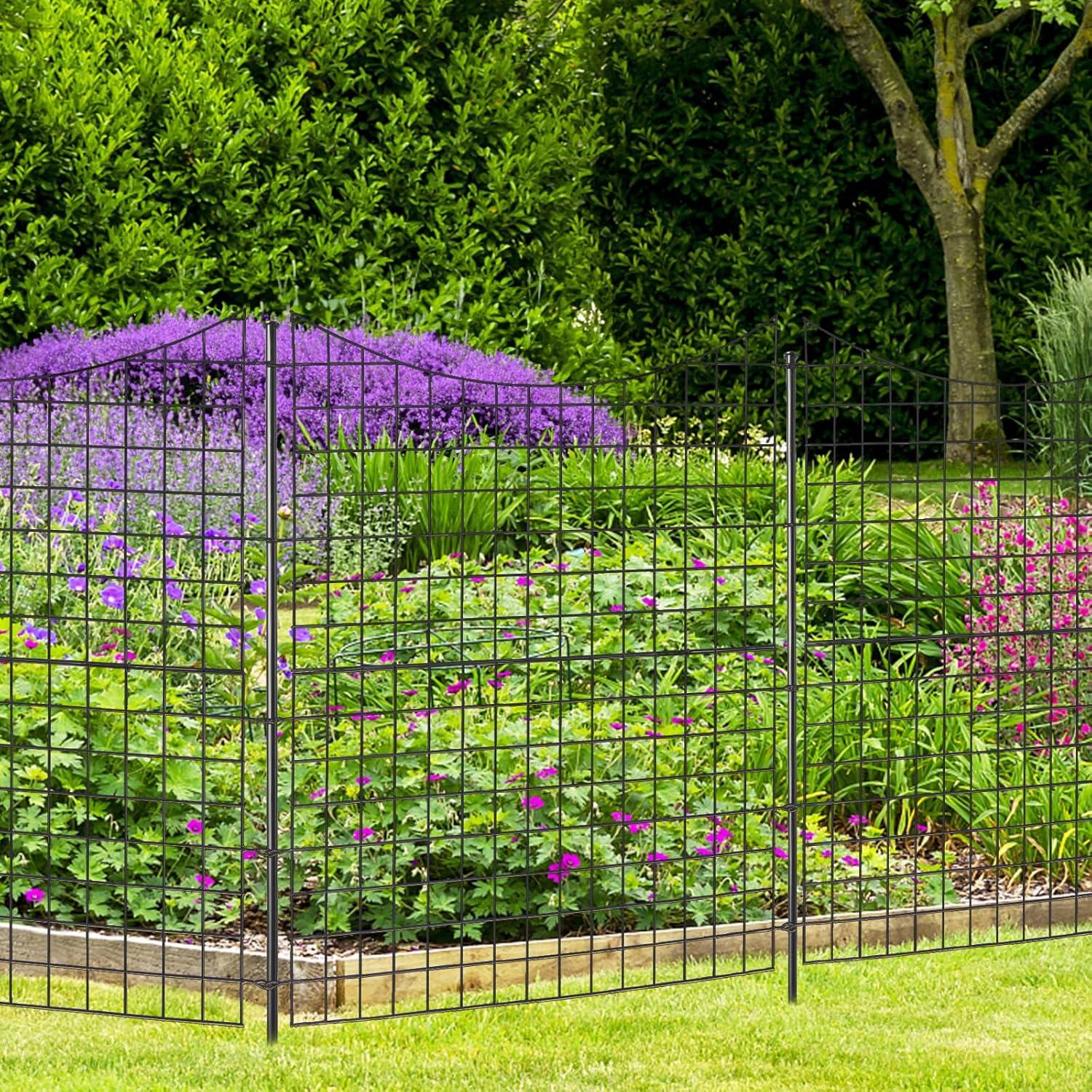 image:imageGiantex Decorative Garden Fence 5 Pack 39H x 145ft L Rustproof Metal Wire Border Outdoor Animal Barrier No Dig Fencing Flower Bed Edging Fence for Yard Patio Landscape Decor