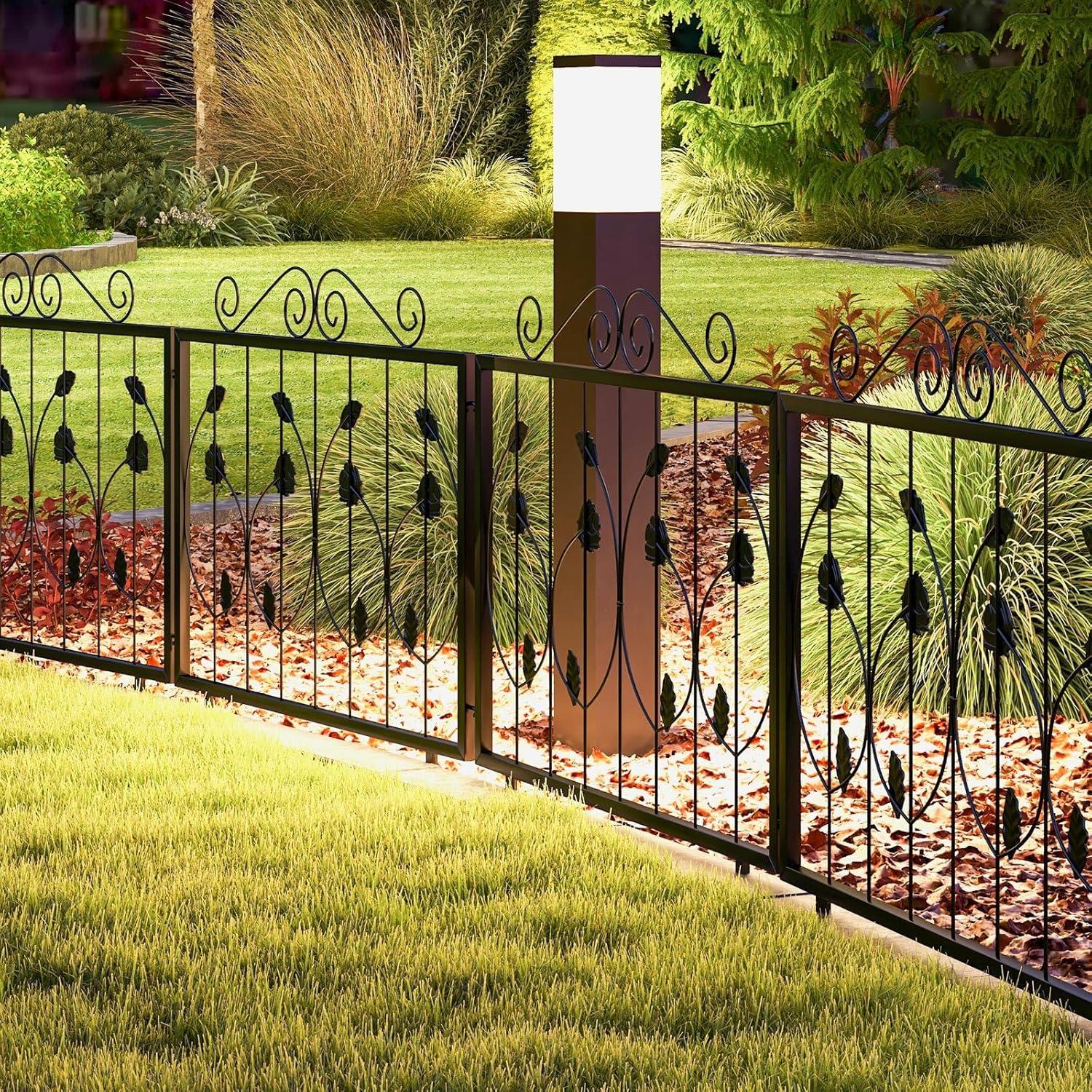 image:imageGiantex Decorative Garden Fence 8 Pack 235H x 153ft L Rustproof Metal Fencing Animal Barrier for Small Dogs Rabbits Flower Bed Edging Fence Border for Outdoor Yard Patio Landscape Decor