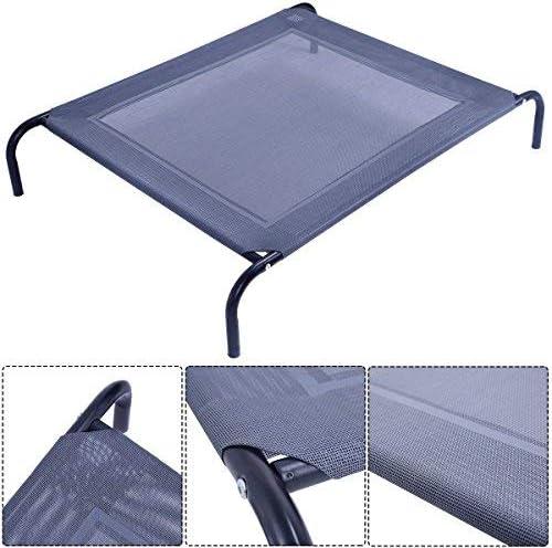 image:imageGiantex Elevated Pet Bed for Medium Large Dogs Keep Pets Cool Portable Raised Pet Cot Indoor Outdoor Camping Waterproof Breathable Mat Steel Frame Easy Assembly LargeLarge