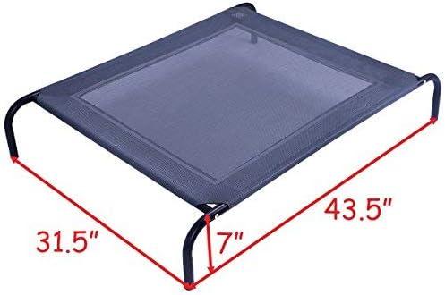 image:imageGiantex Elevated Pet Bed for Medium Large Dogs Keep Pets Cool Portable Raised Pet Cot Indoor Outdoor Camping Waterproof Breathable Mat Steel Frame Easy Assembly LargeLarge