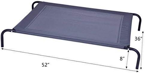 image:imageGiantex Elevated Pet Bed for Medium Large Dogs Keep Pets Cool Portable Raised Pet Cot Indoor Outdoor Camping Waterproof Breathable Mat Steel Frame Easy Assembly LargeXLarge