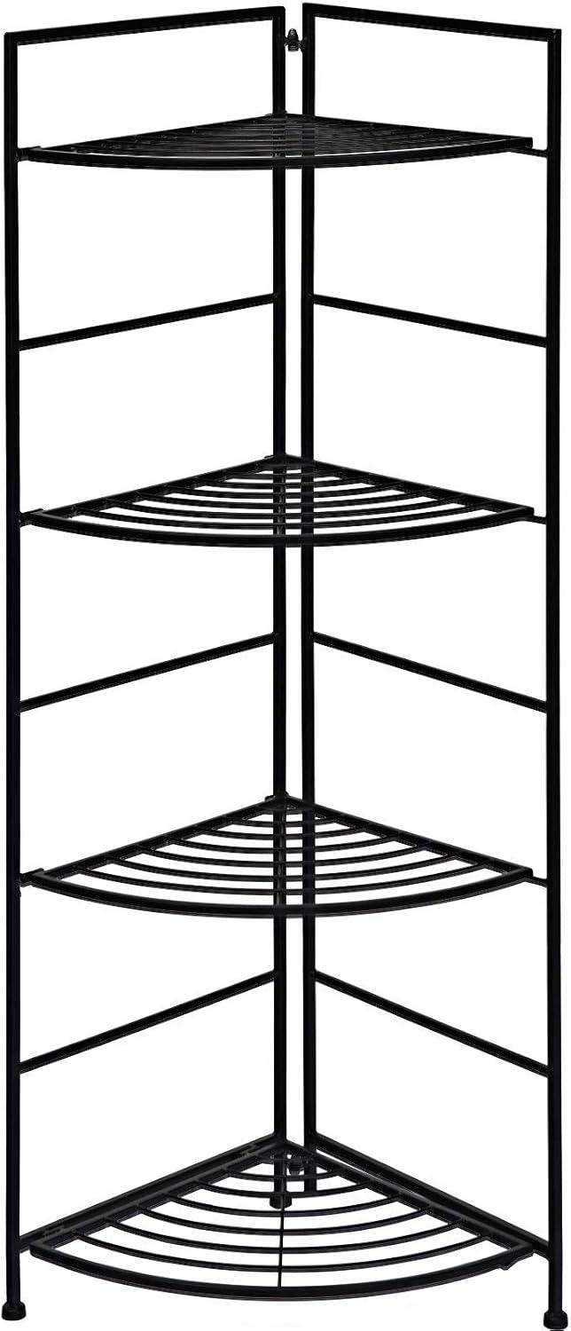 image:imageGiantex Folding Metal Plant Rack 4 Tiers Corner Shelf Plant Stand Flower Pots Holder Display Rack Storage Shelves for Balcony Patio Living Room