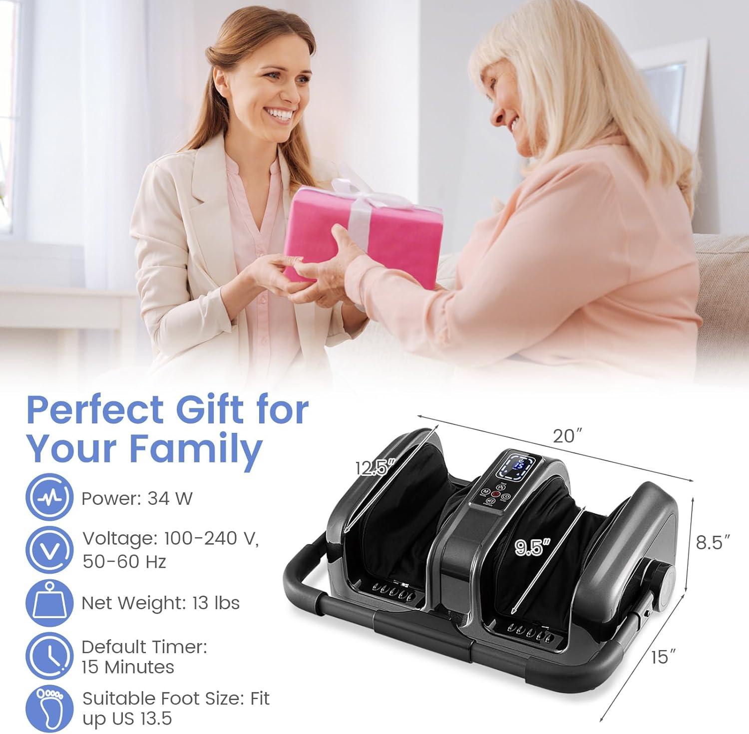 image:imageGiantex Foot Massager with Heat and Remote Control Calf Massager with 3 Massage Settings Timer Washable Cover Adjustable Stand Foot Massage Machine for Calf Arms Relax Gift for Women MenGreyGrey