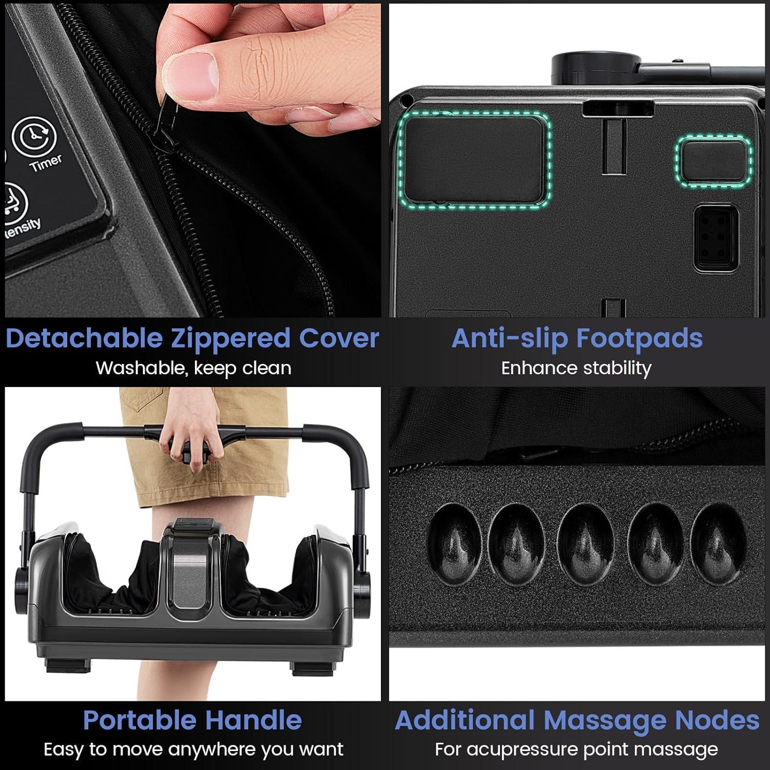 image:imageGiantex Foot Massager with Heat and Remote Control Calf Massager with 3 Massage Settings Timer Washable Cover Adjustable Stand Foot Massage Machine for Calf Arms Relax Gift for Women MenGreyGrey