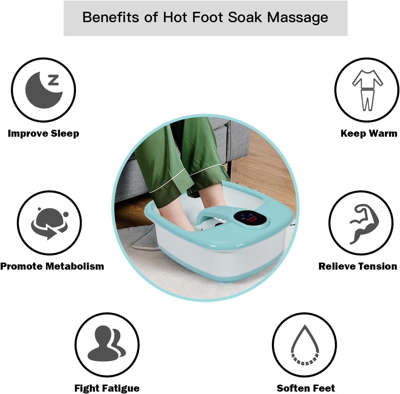 image:imageGiantex Foot Spa Bath Massager with Automatic Massage Rollers Digital Adjustable Temperature Control Fast Heating Large Bubbles Electric Feet Salon Tub for Foot Stress Relief