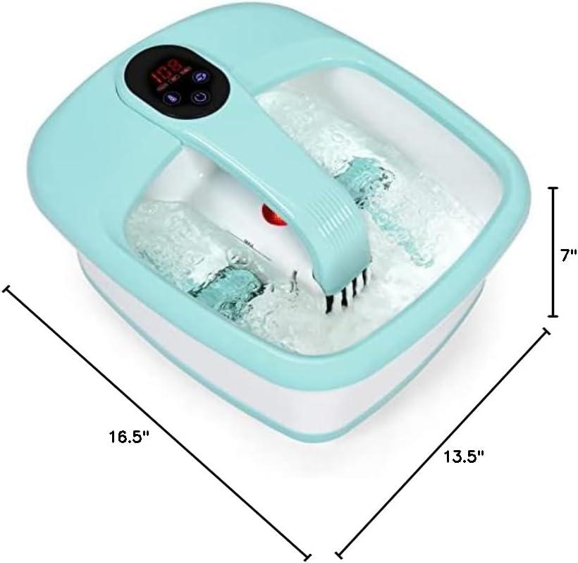 image:imageGiantex Foot Spa Bath Massager with Automatic Massage Rollers Digital Adjustable Temperature Control Fast Heating Large Bubbles Electric Feet Salon Tub for Foot Stress Relief