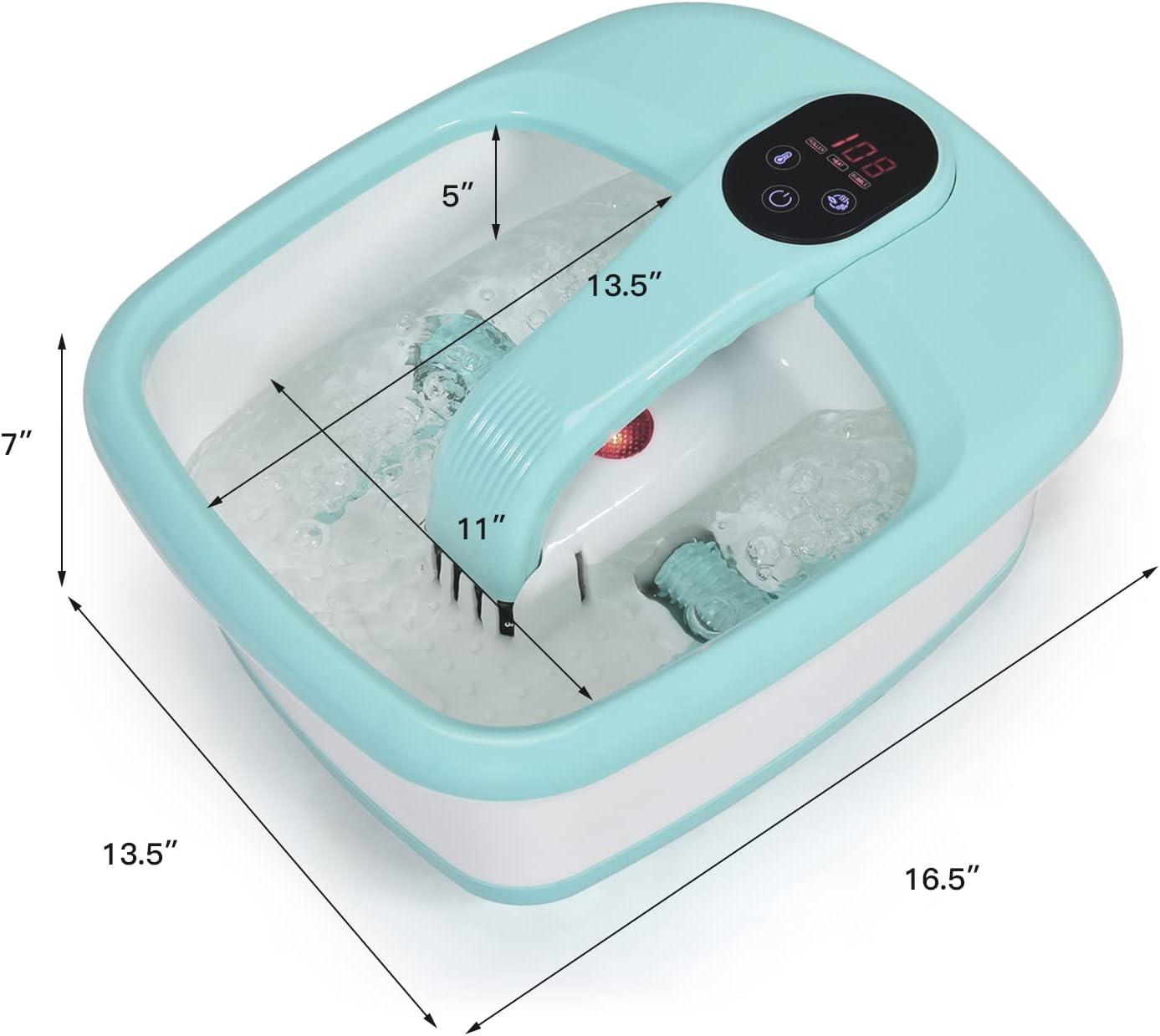 image:imageGiantex Foot Spa Bath Massager with Automatic Massage Rollers Digital Adjustable Temperature Control Fast Heating Large Bubbles Electric Feet Salon Tub for Foot Stress Relief
