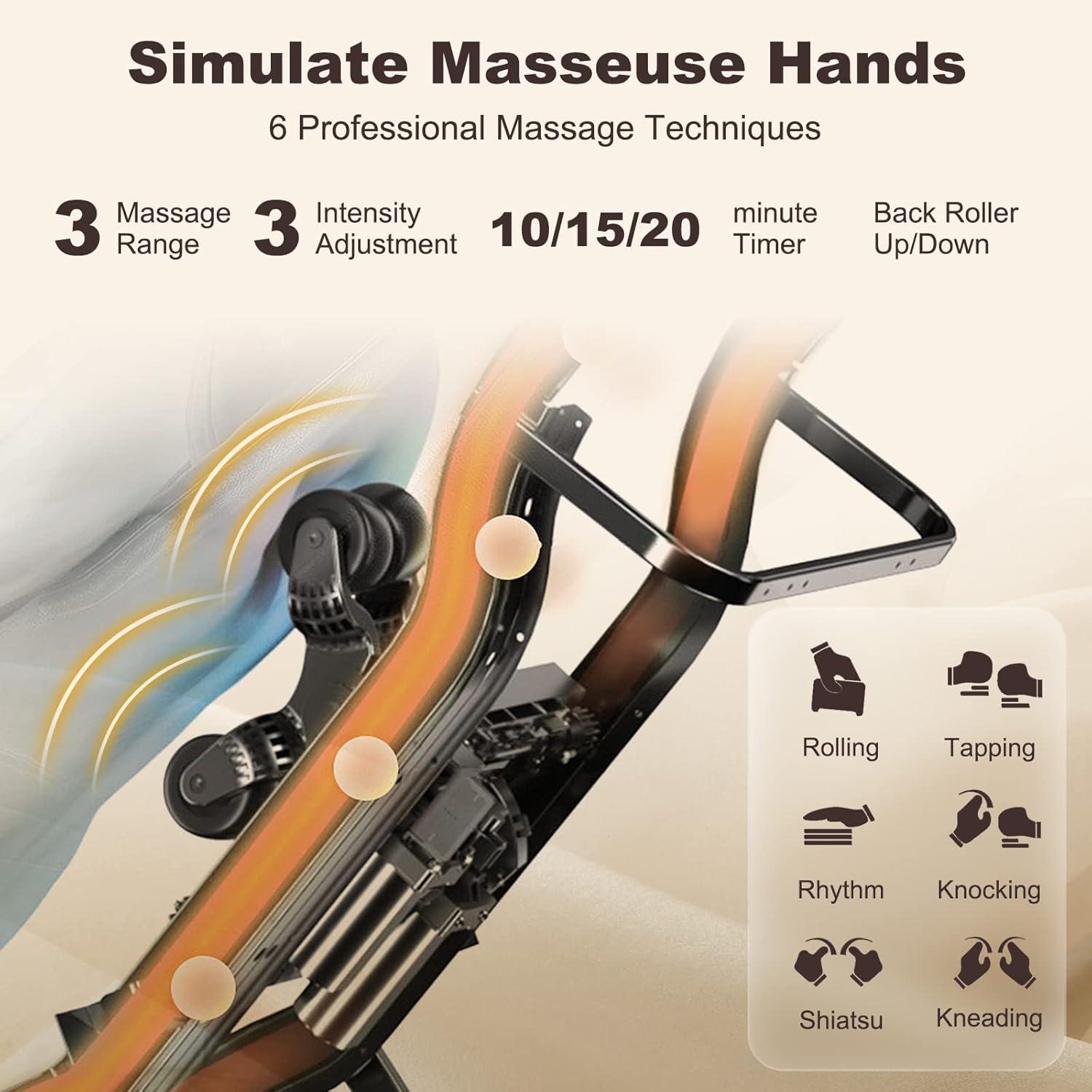 image:imageGiantex Full Body Massage Chair Zero Gravity SL Track Electric Recliner with Reversible Footrest Back Heater Wheels amp Pillow Shoulder Detection Calf Airbag No Installation Free Indoor DeliveryCoffee