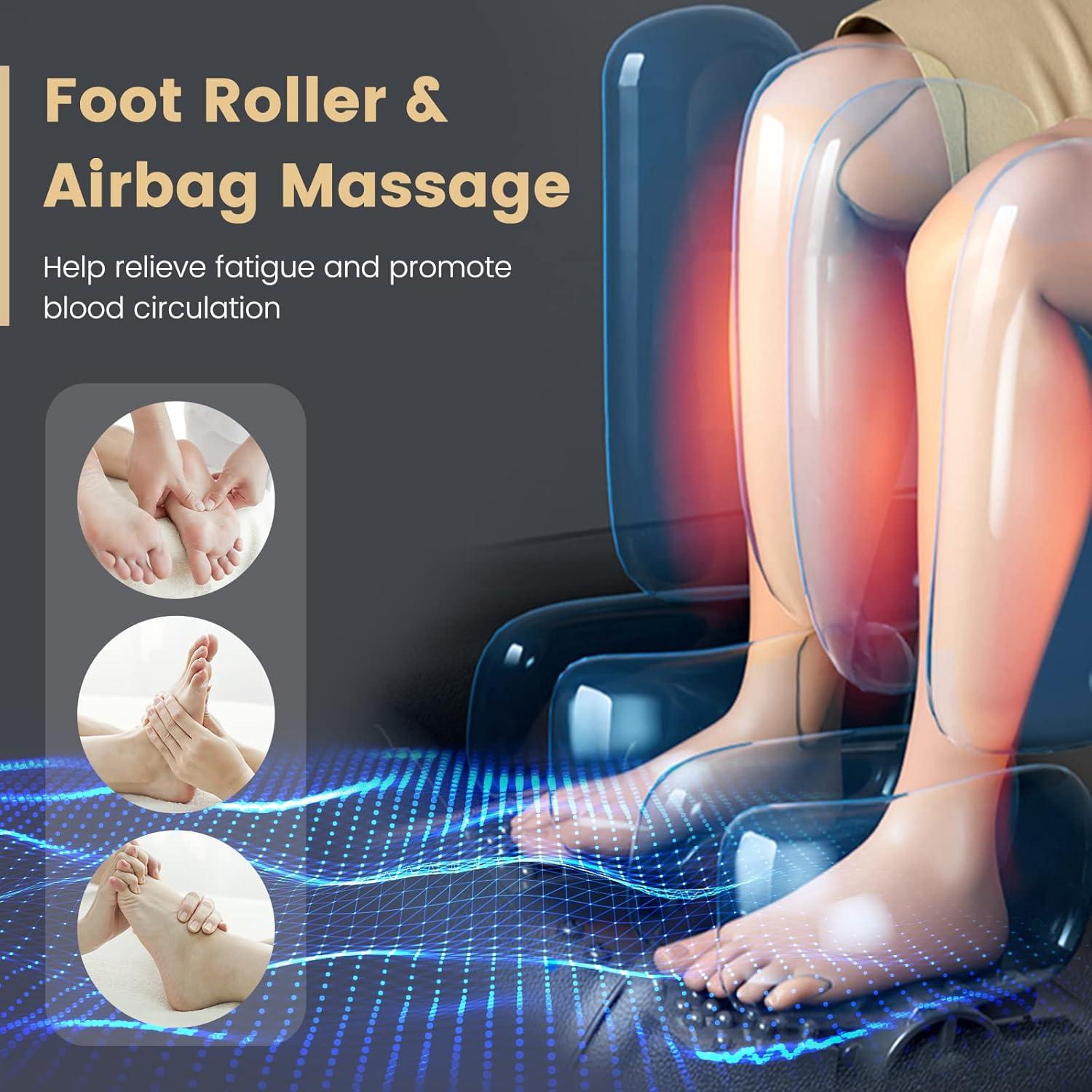 image:imageGiantex Full Body Massage Chair Zero Gravity Shiatsu Massage Recliner with SL Track Voice Control Heat Foot Roller Thai Yoga Stretch Airbags 12 Auto Modes 5 Manual Modes Free Indoor DeliveryBlack