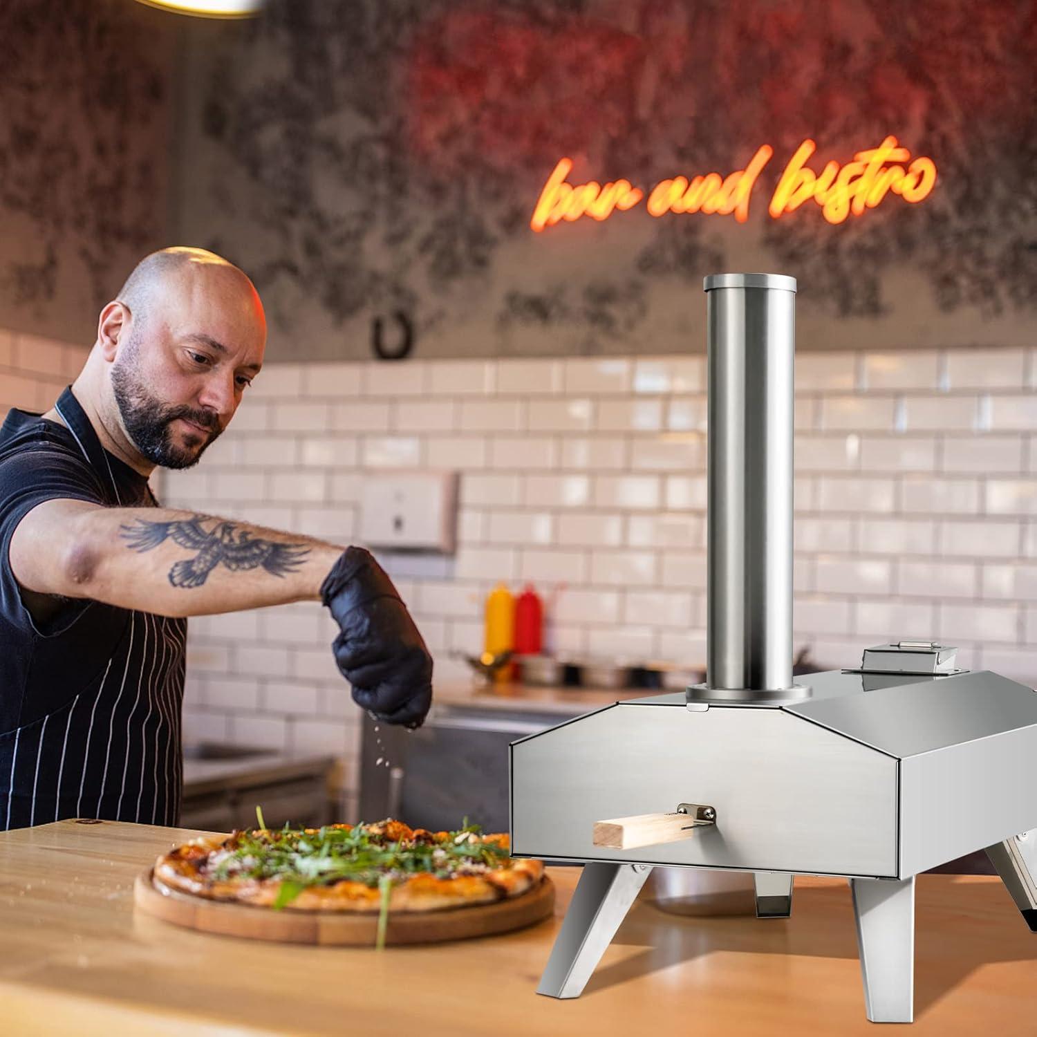 image:imageGiantex GTGE10731NP Outdoor Oven with 12 Pizza Stone 27 x 14 x 25 L x W x H Silver