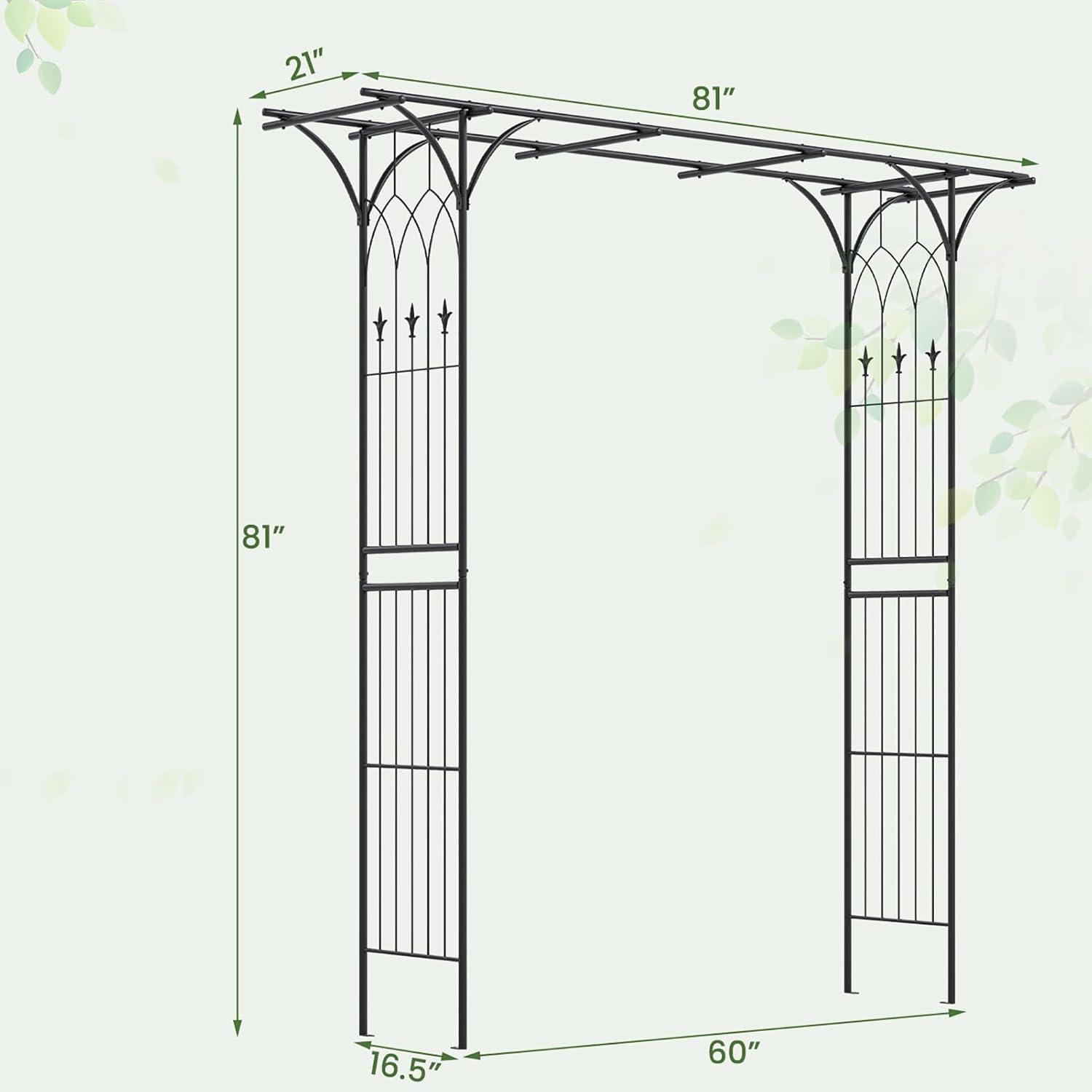 image:imageGiantex Garden Arbor Wedding Arch for Ceremony Party Metal Trellis Archway for Climbing Plants Rose Grape Vines Steel Frame Pergola Decoration for Backyard Patio Lawn Pathway Easy to Assemble