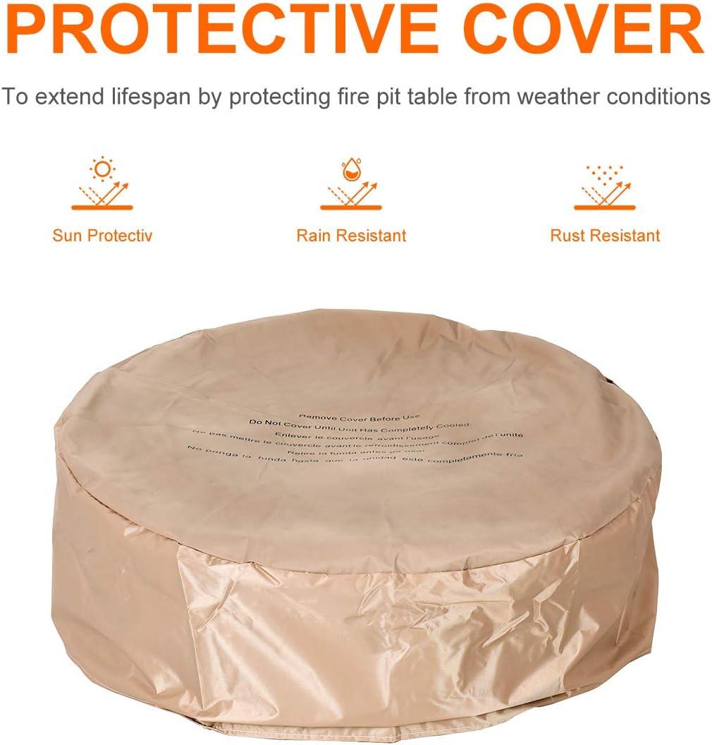 image:imageGiantex Gas Fire Pit 28 Inch 40000 BTU Propane Fire Pit Outdoor wNatural Stone Cover ETL Certification StainlessSteel Gas Burner wElectronic Ignition Lava Rock BrownBrown