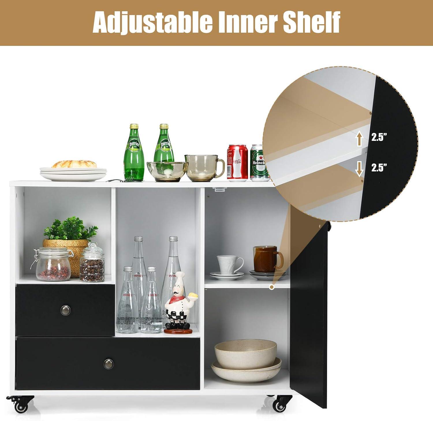 image:imageGiantex Lateral File Cabinet Mobile Filing Cabinet with Drawer Printer Stand with Open Storage Shelves Wood Organizer for Home and Office A4 Letter and Legal Size White amp BlackRound Knob
