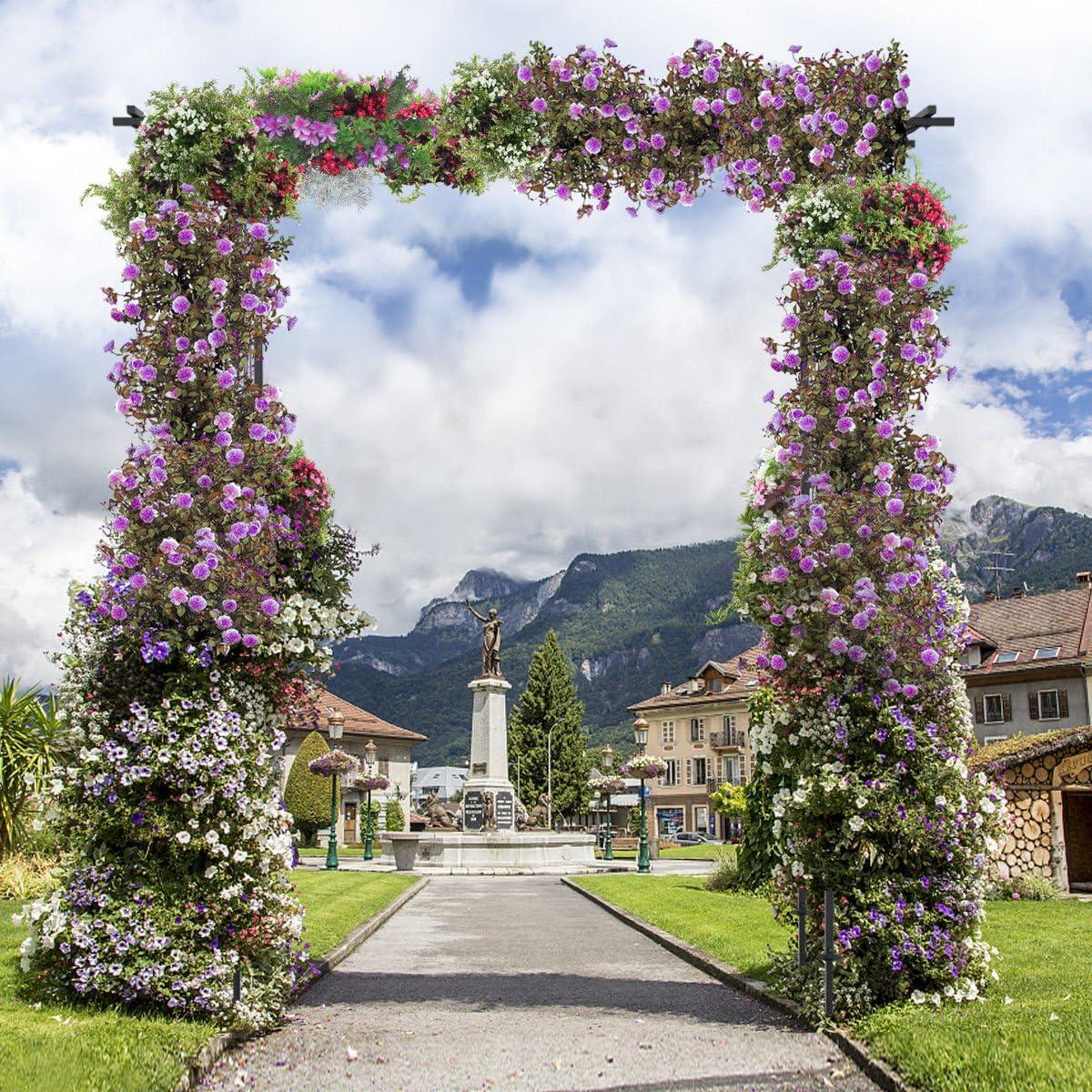 image:imageGiantex Metal Garden Arch Wedding Arbor for Ceremony Pergola Garden Trellis for Various Climbing Plant Bridal Party Decoration Arbor for Outdoor Lawn Backyard