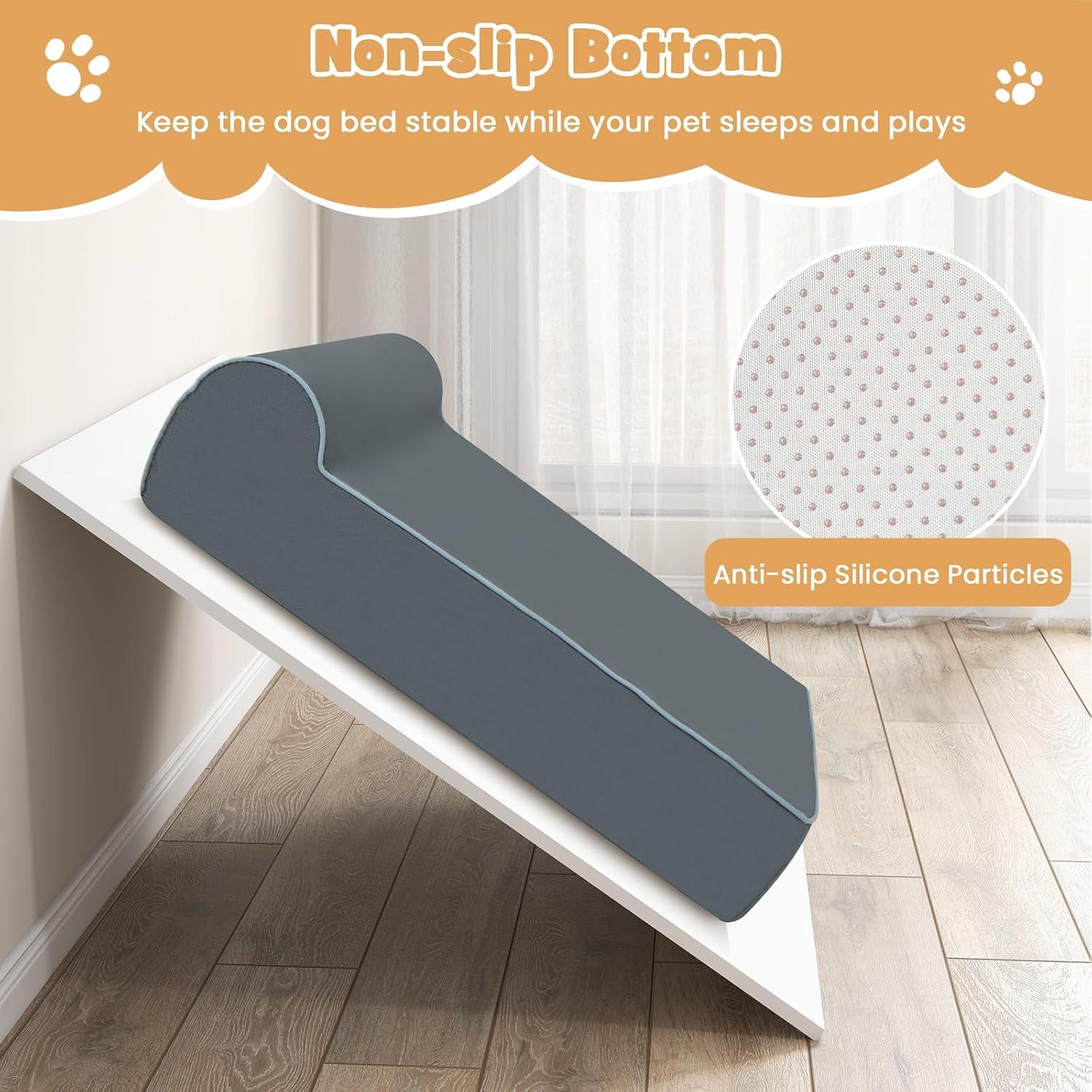 image:imageGiantex Orthopedic Dog Bed for Large Dogs 40 L Memory Foam Dog Sofa Bed with Washable Removable Cover NonSlip Bottom Pet Couch Dog Crate Mat for Puppies Senior Dogs up to 95 lbs GrayGray