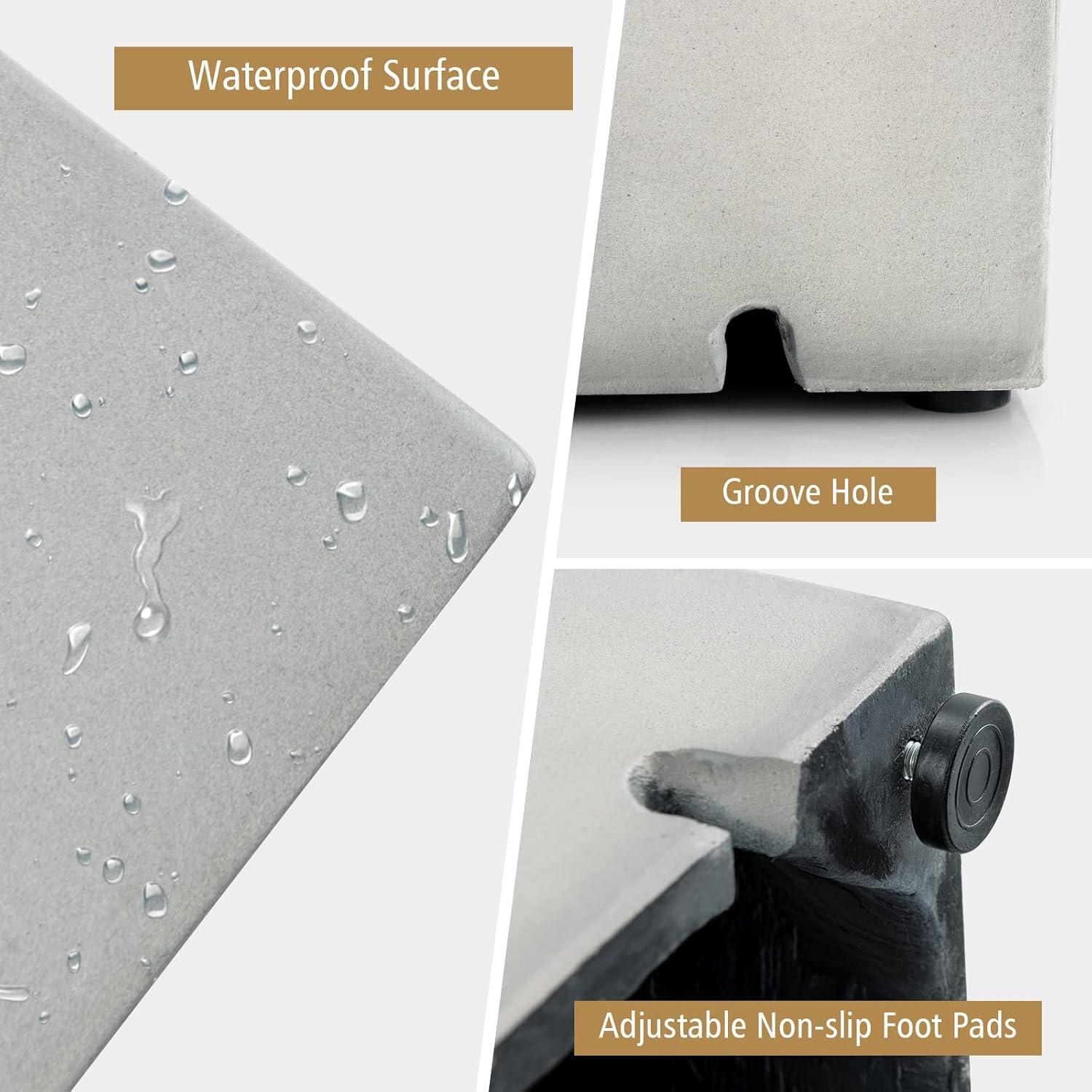 image:imageGiantex Outdoor Tank Hideaway Table Propane Tank Cover for Standard 20 LBS Propane Gas Tank Outside Patio Side End Table with Side Handles BrownGrey