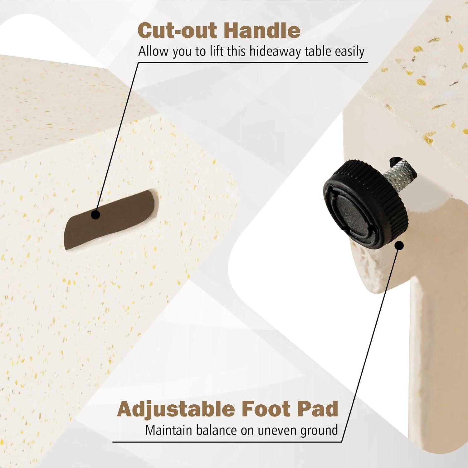 image:imageGiantex Outdoor Tank Hideaway Table Propane Tank Cover for Standard 20 LBS Propane Gas Tank Outside Patio Side End Table with Side Handles BrownWhite