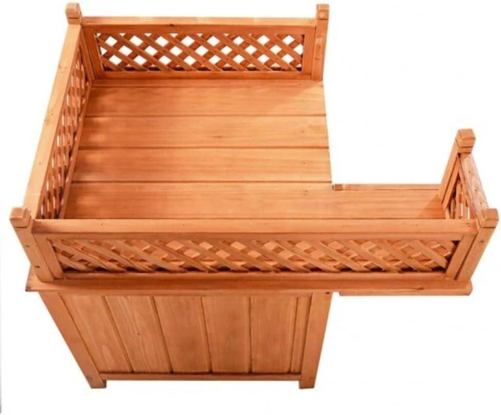 image:imageGiantex Pet Dog House Wooden Dog Room Shelter with Stairs Raised Roof and Balcony Bed for Indoor and Outdoor Use Wood Dog House