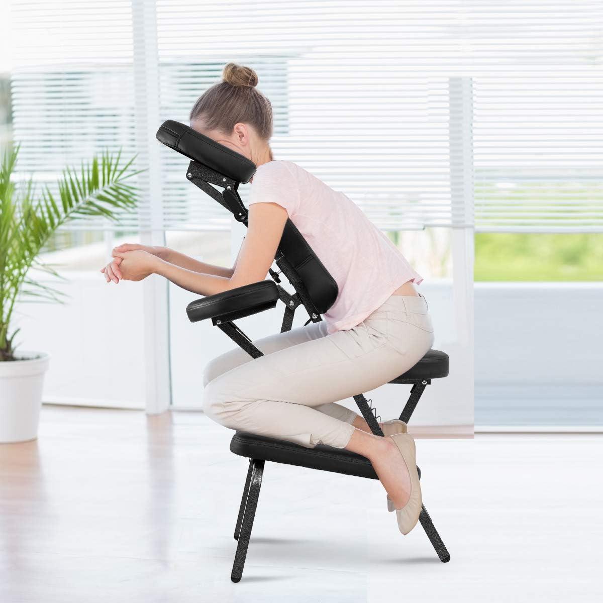 image:imageGiantex Portable Light Weight Massage Chair Travel Massage Tattoo Spa Chair wCarrying BagBlack